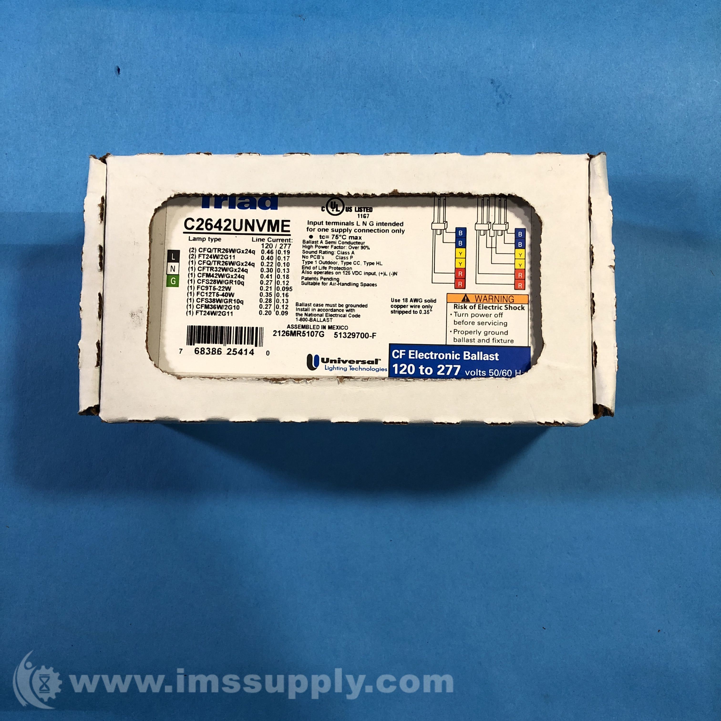 Universal Lighting C2642UNVME CFL Multi Ballast Kit – 26W/32W/42W, 120-277V, Programmed Rapid Start For 4-Pin & 2G11 Lamps