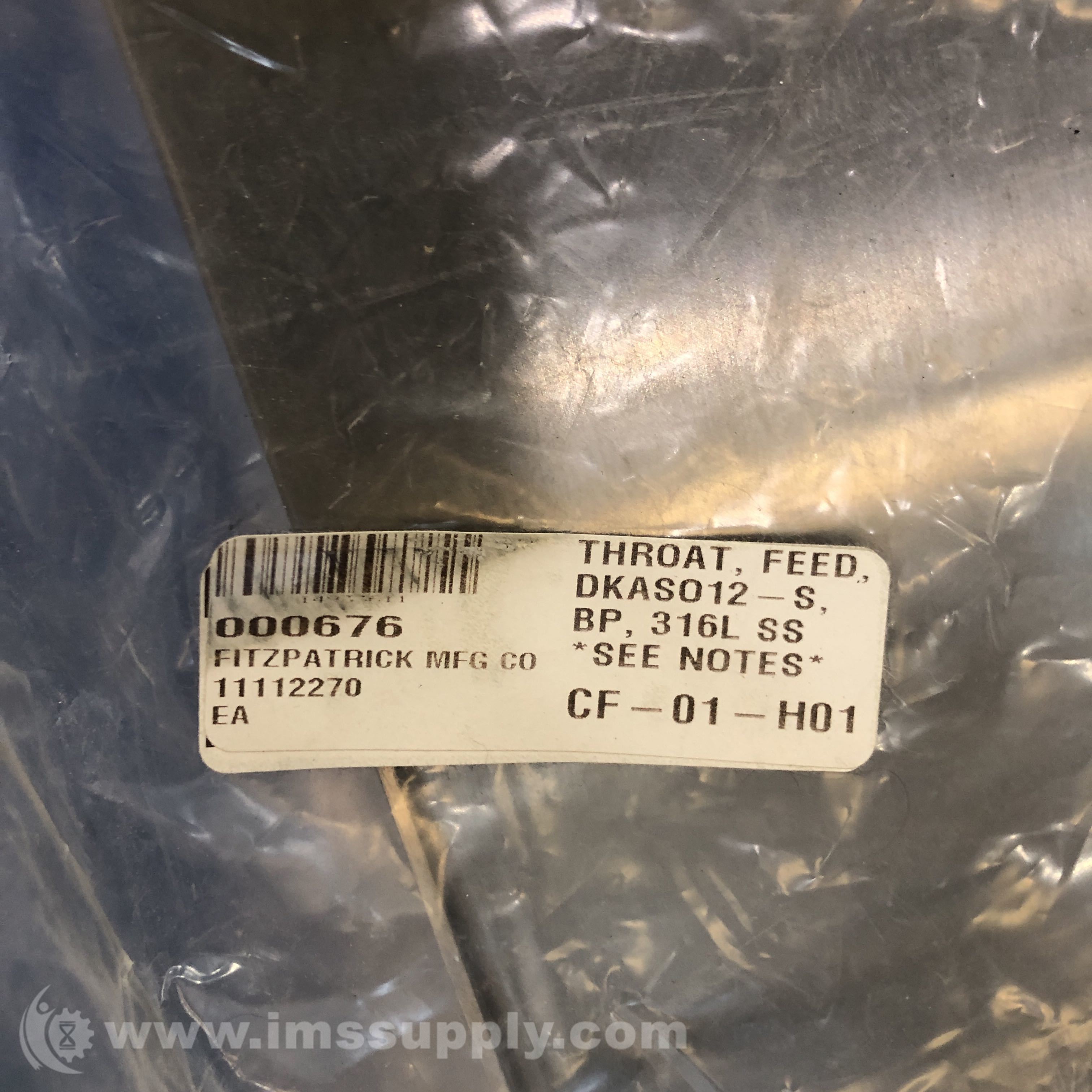 Fitzpatrick Company DKASO12 Mill Throat Feeder - IMS Supply