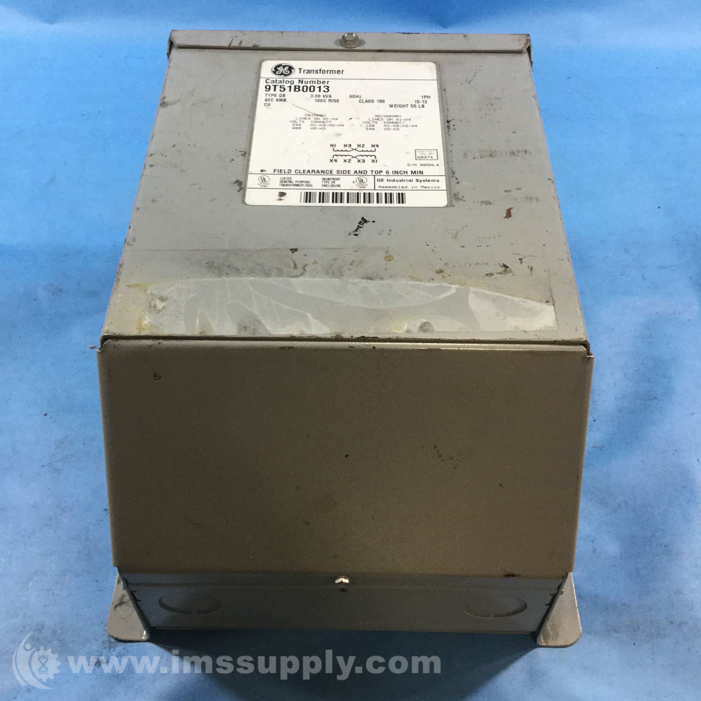 GE General Electric 9T51B0511 Transformer 1.5 kVA 240/480V 120/240V 9T51B 