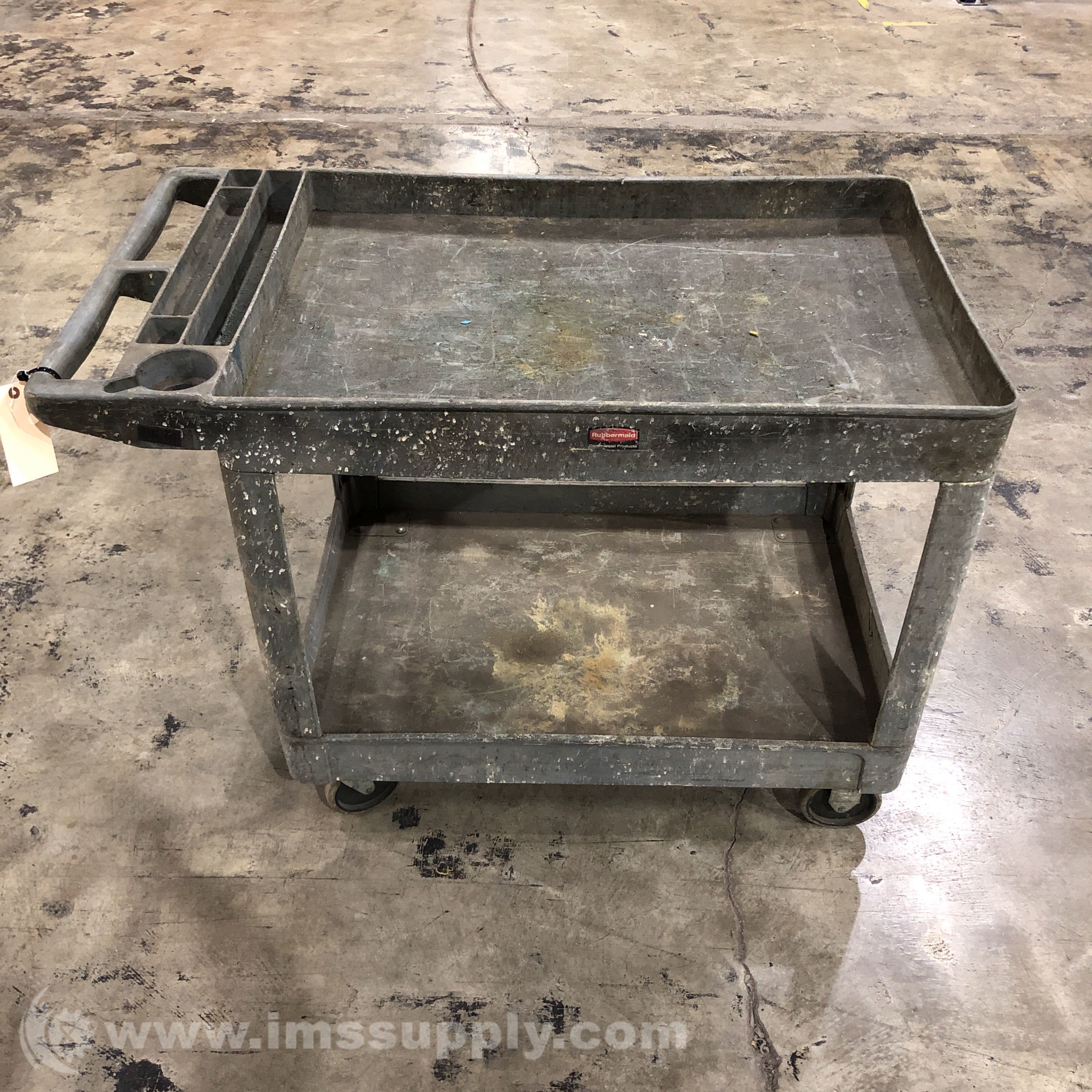 Rubbermaid 71450088 Black 2 Shelf Utility Cart IMS Supply