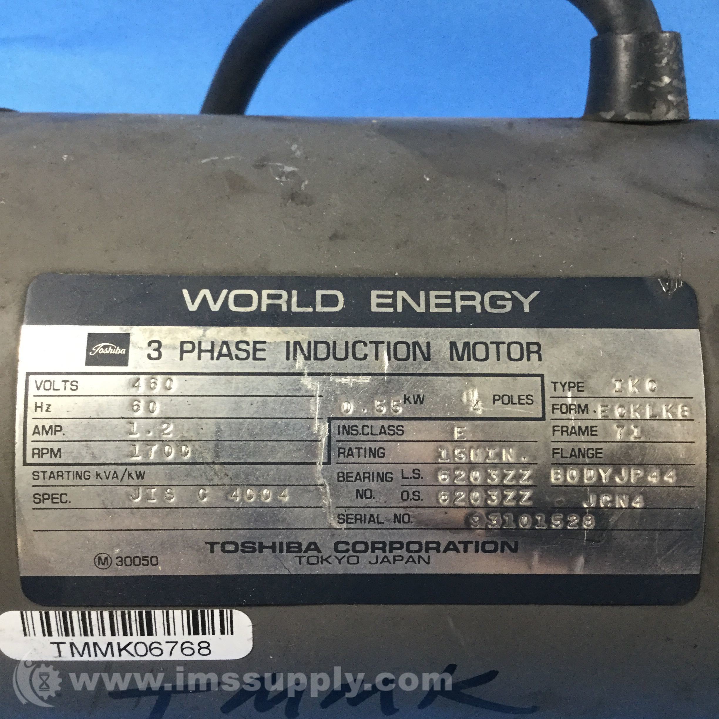 Toshiba IKC 3-Phase Induction Motor - IMS Supply
