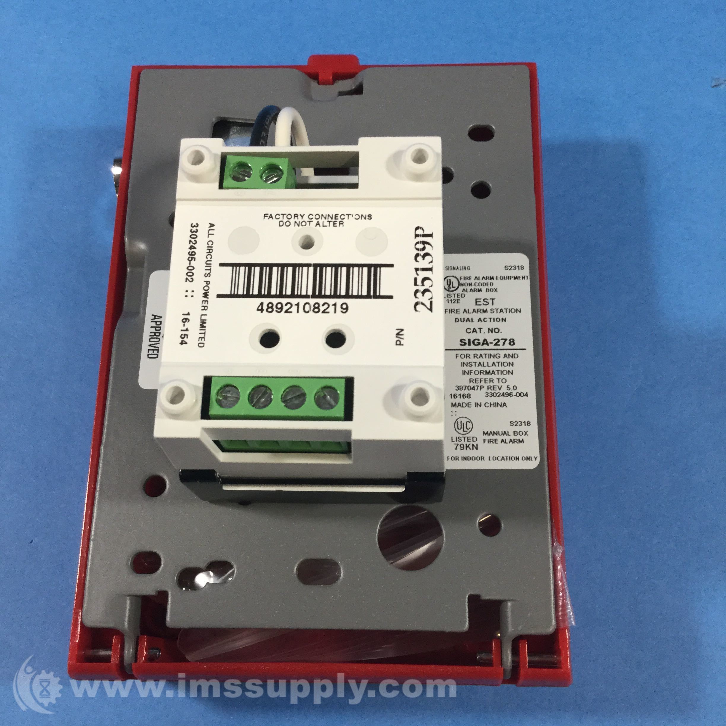 Edwards Systems Technology SIGA278 Manual Pull Station IMS Supply