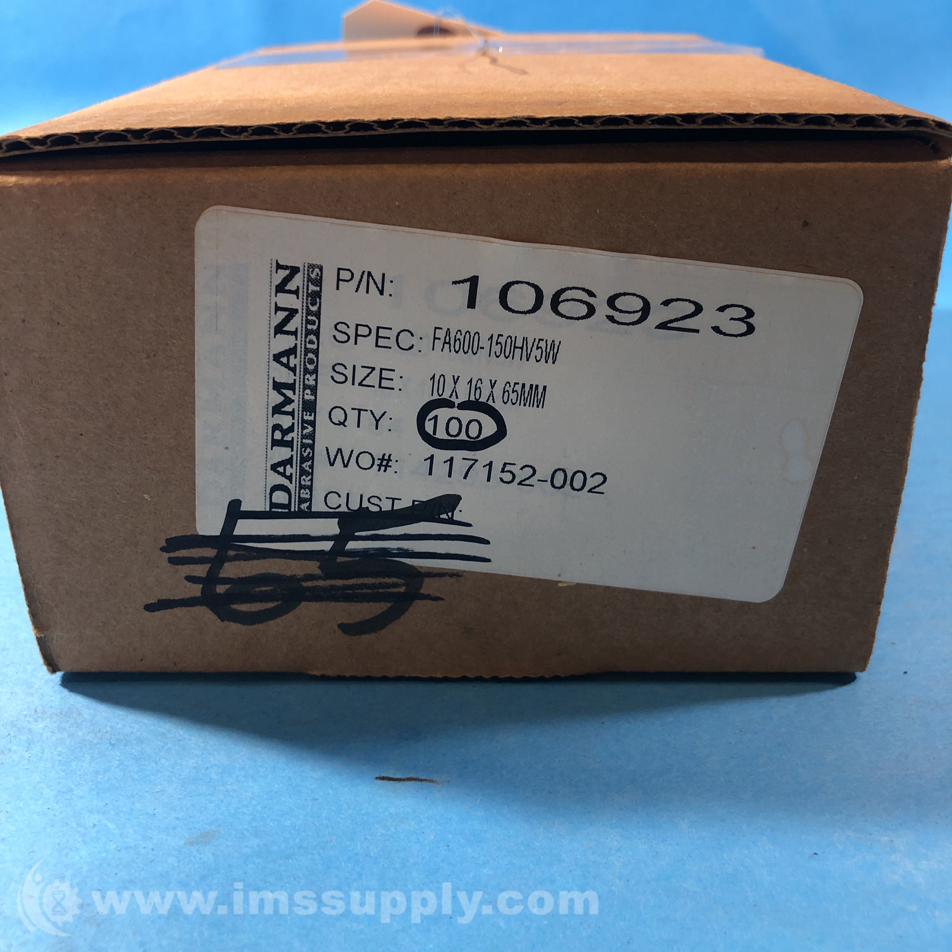 Darmann Abrasive Products 106923 Box of 100 Finish Stones - IMS Supply