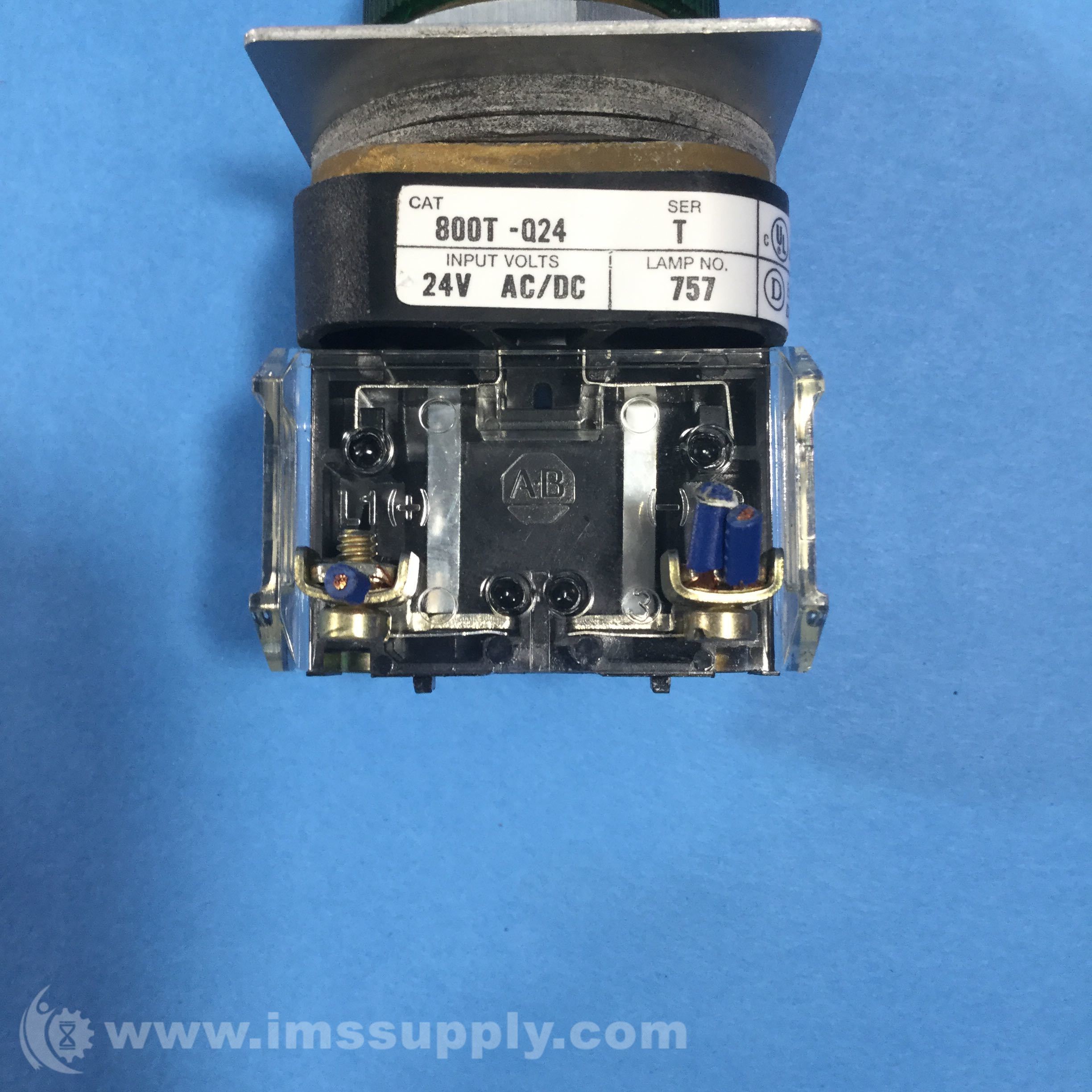 Allen Bradley 800TQ24 Pilot Light, Green, 24V IMS Supply