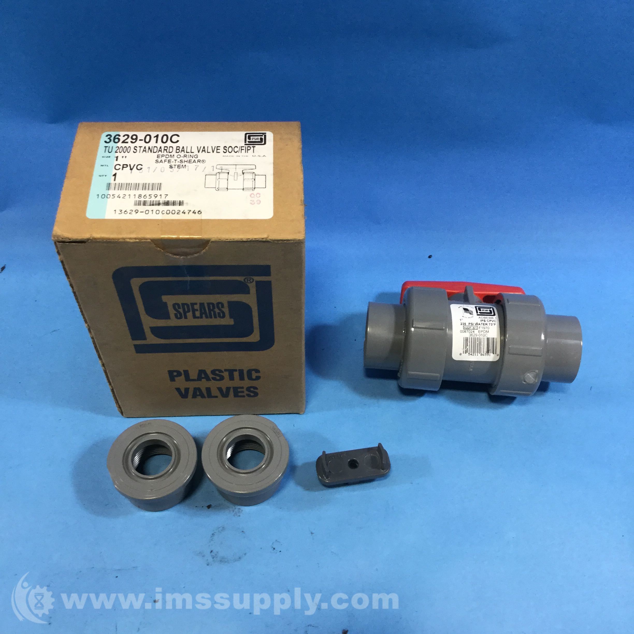 Spears 3629-010C TU 2000 Standard Ball Valve, SOC/FIPT, 1