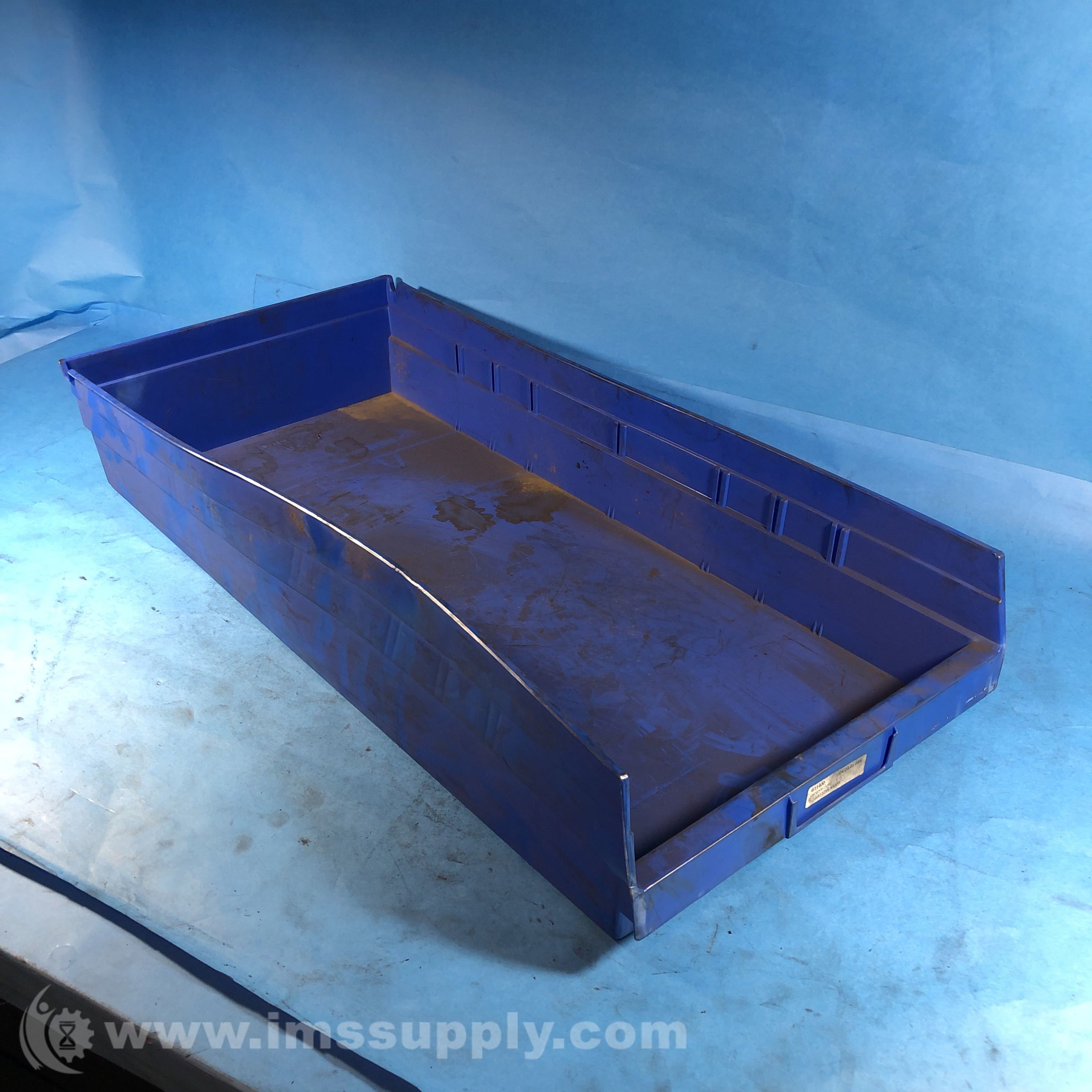 Uline S-19946 Blue Storage Bin, 11 x 24 x 4 - IMS Supply