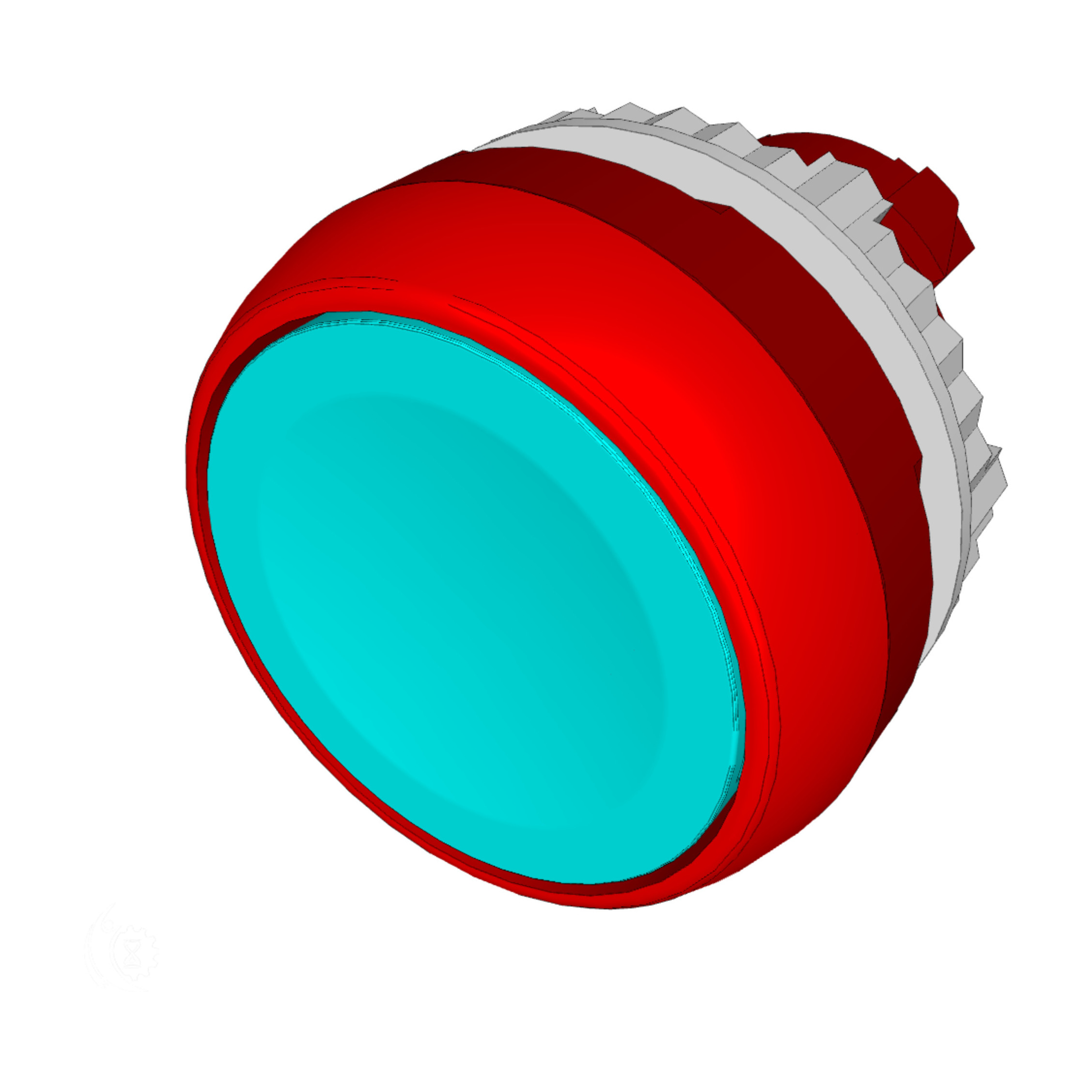 Baco Controls L21AA81-1E10 22mm Red Flush Mom PB Chrome Bezel - IMS Supply