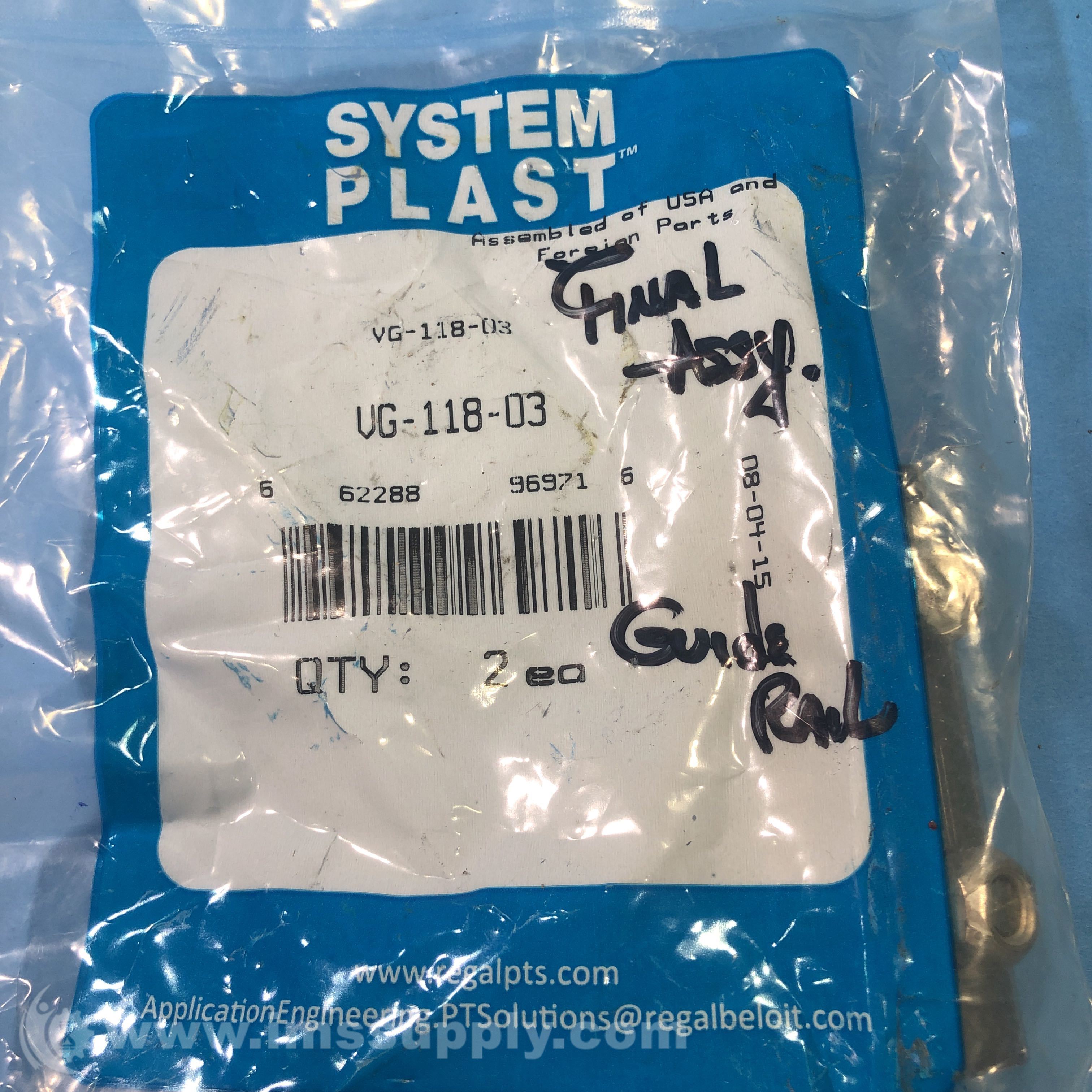 System Plast VG-118-03 Pack of 2 Clamp, Rail, Splice, SS, 3 In - IMS Supply