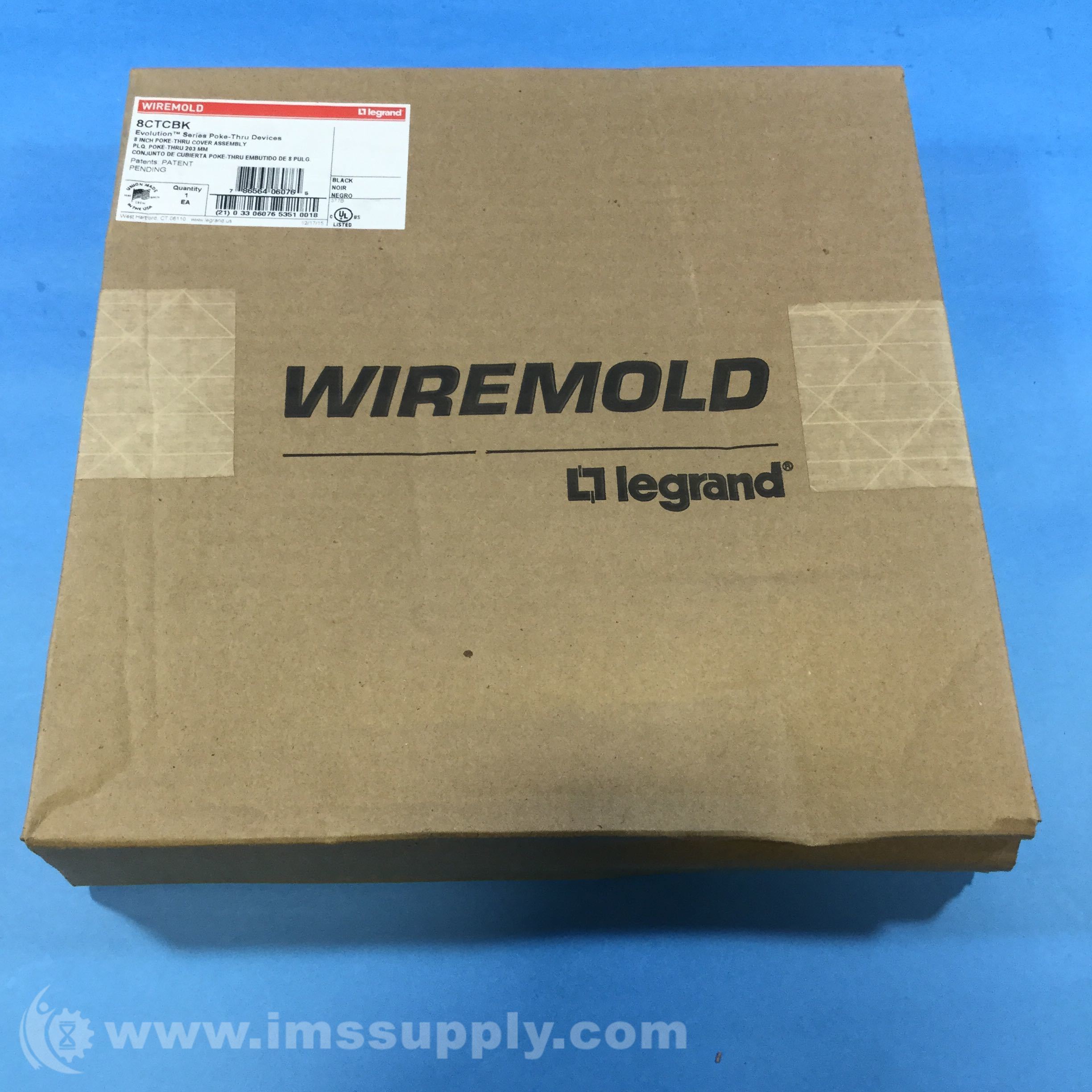 Wiremold 8CTCBK PokeThru Surface Cover Assembly Screw On IMS Supply