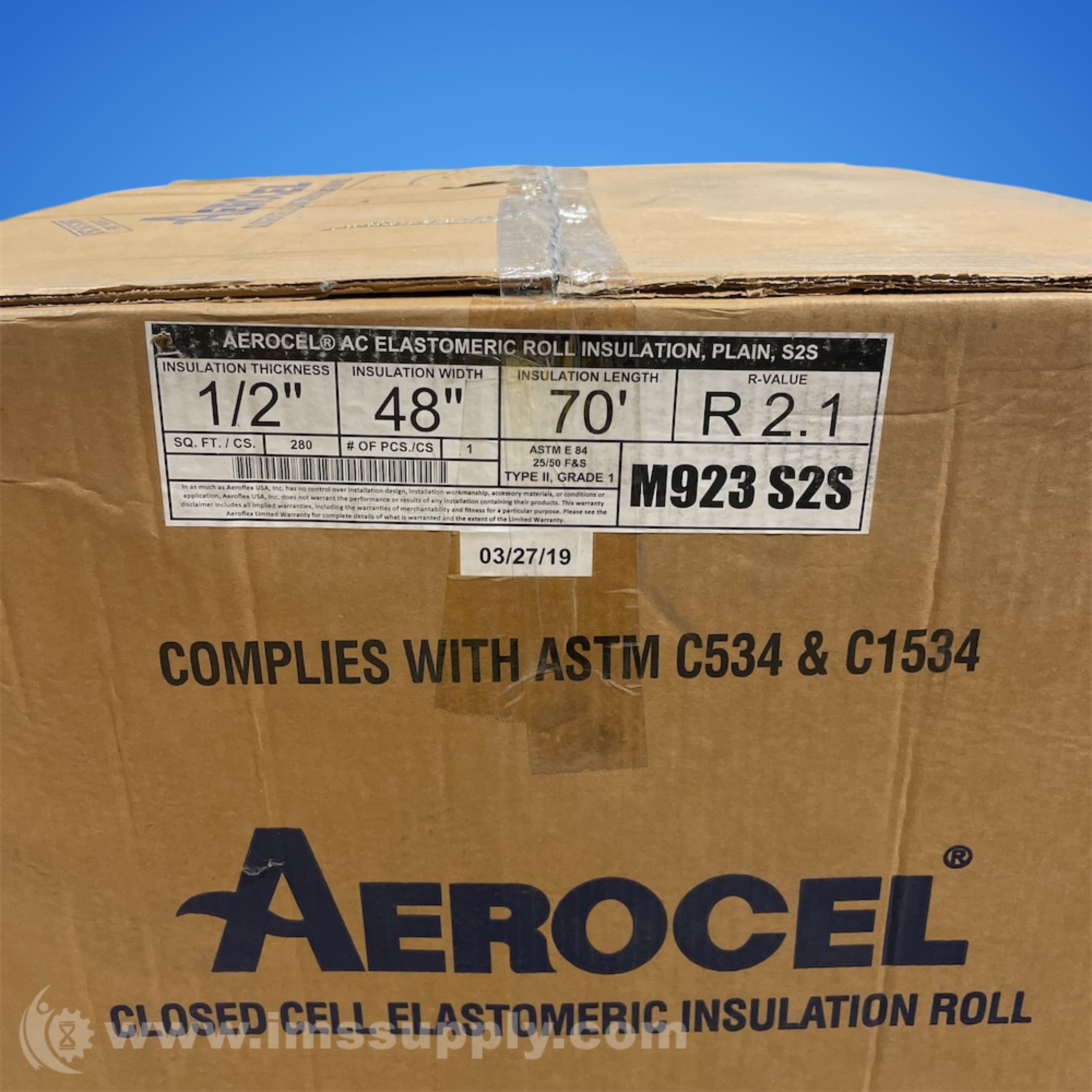 Aeroflex M923S2S AEROCEL Self Adhering Insulation Roll Black - IMS Supply