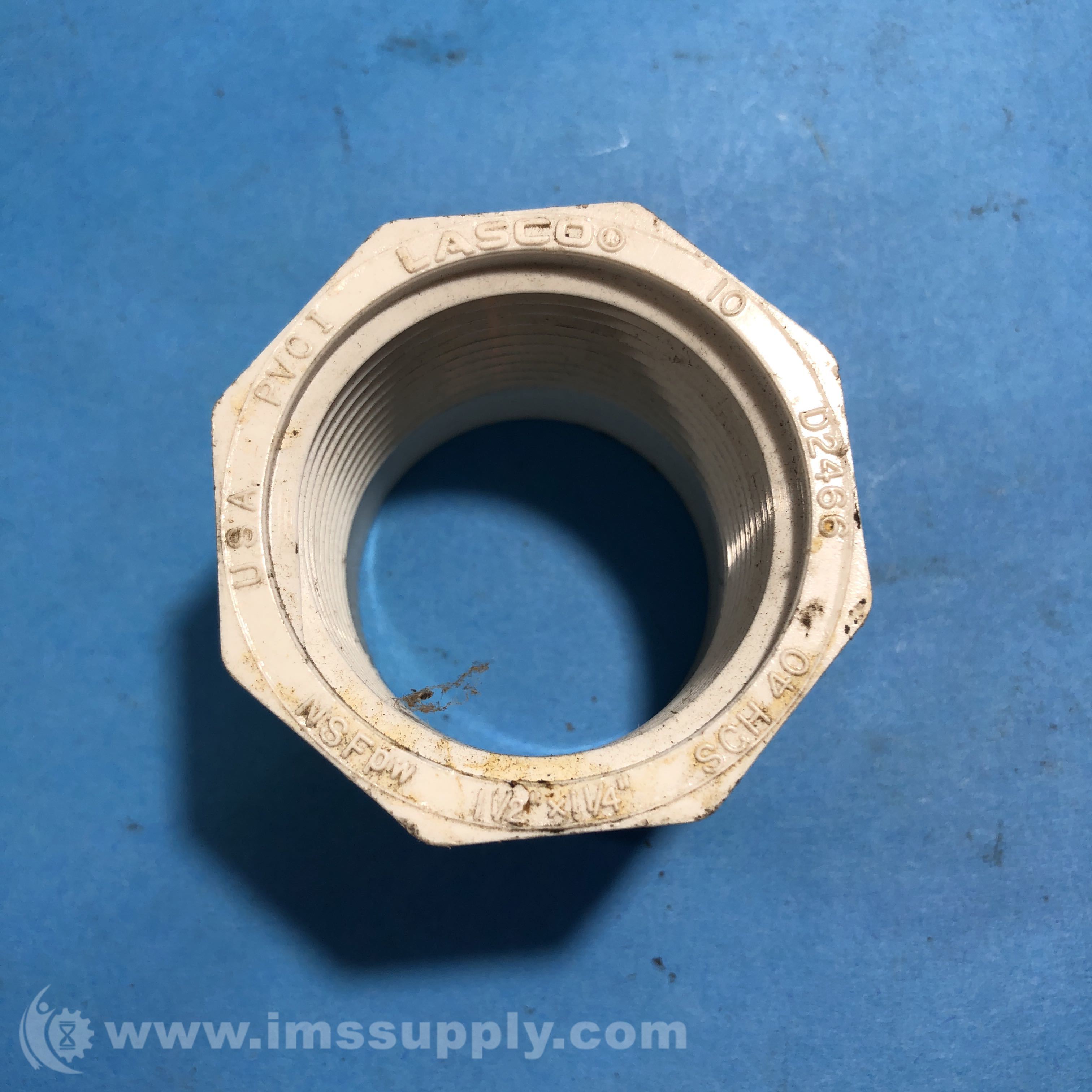 Lasco 1 1/2x1 1/4 PVC Schedule 40 Reducer Bushing Fitting IMS Supply
