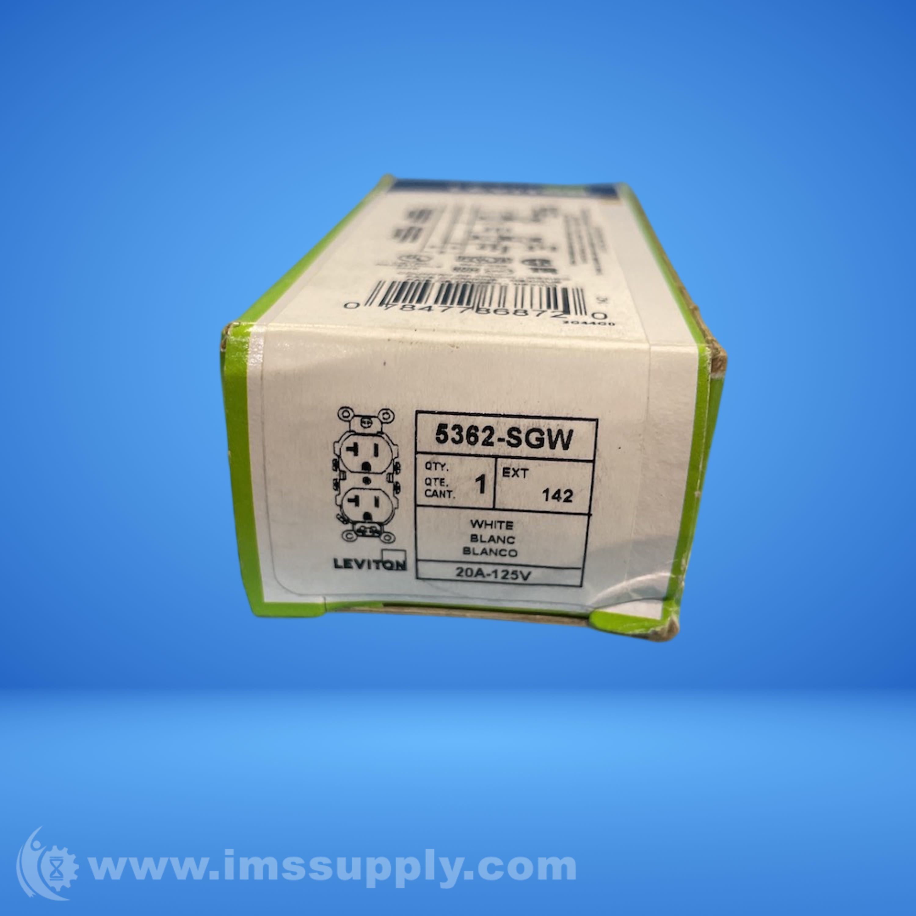 Leviton 5362-SGW 20A Duplex Receptacle - IMS Supply