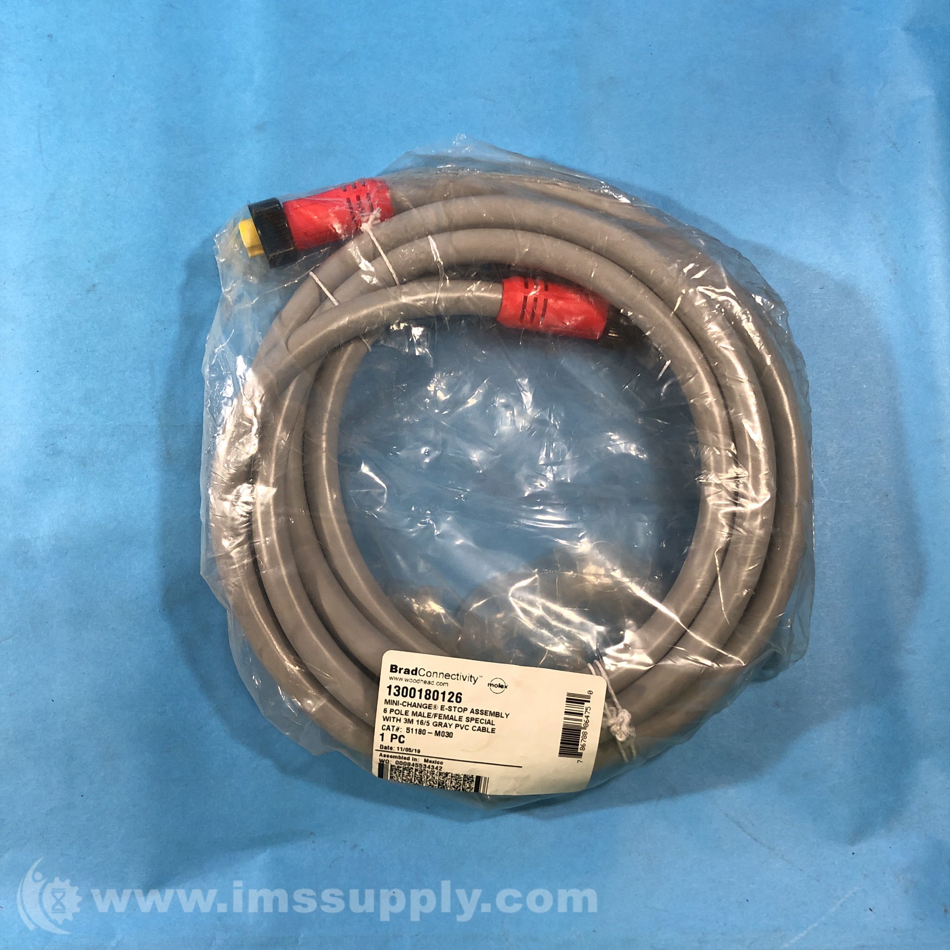 Molex 51180-M030 Mini-Change E-Stop Assembly 6-Pole Cable - IMS Supply