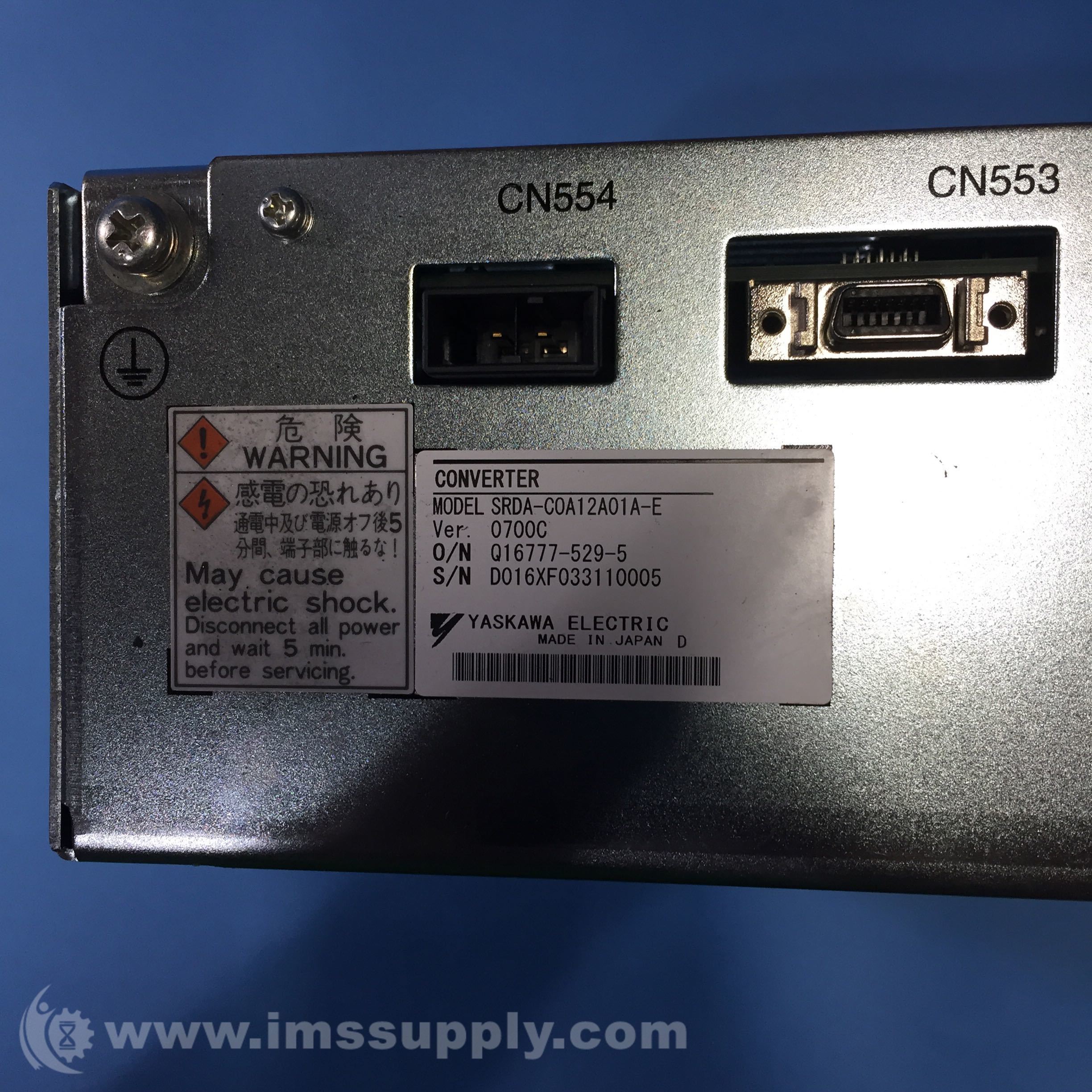 YASKAWA SRDA-C0A12A01A-E Converter 動作保証 Yaskawa SRDA-C0A12A01A-E Converter - IMS Supply