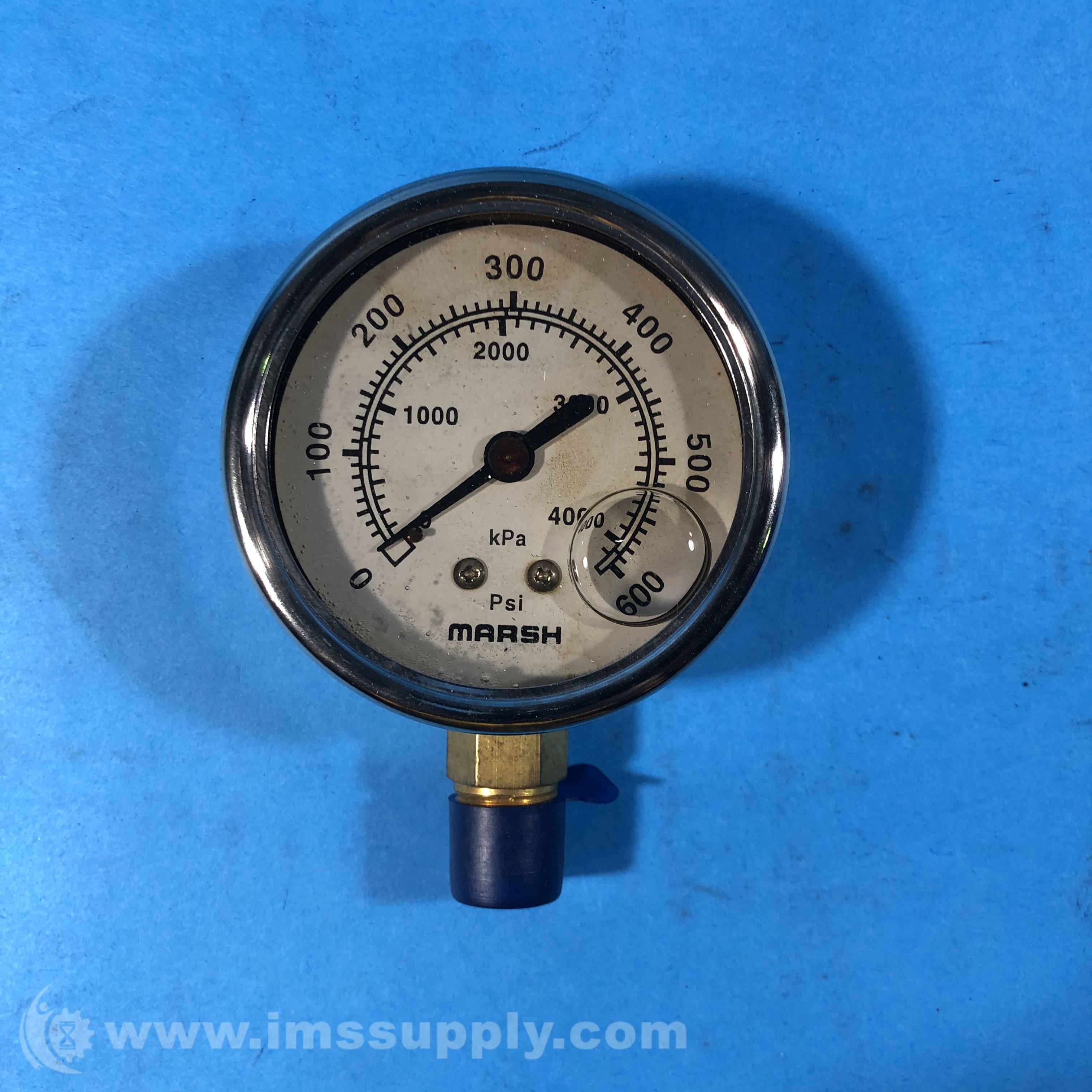 Marsh 417648 Pressure Gauge 0600 PSI, 04000 kPa IMS Supply