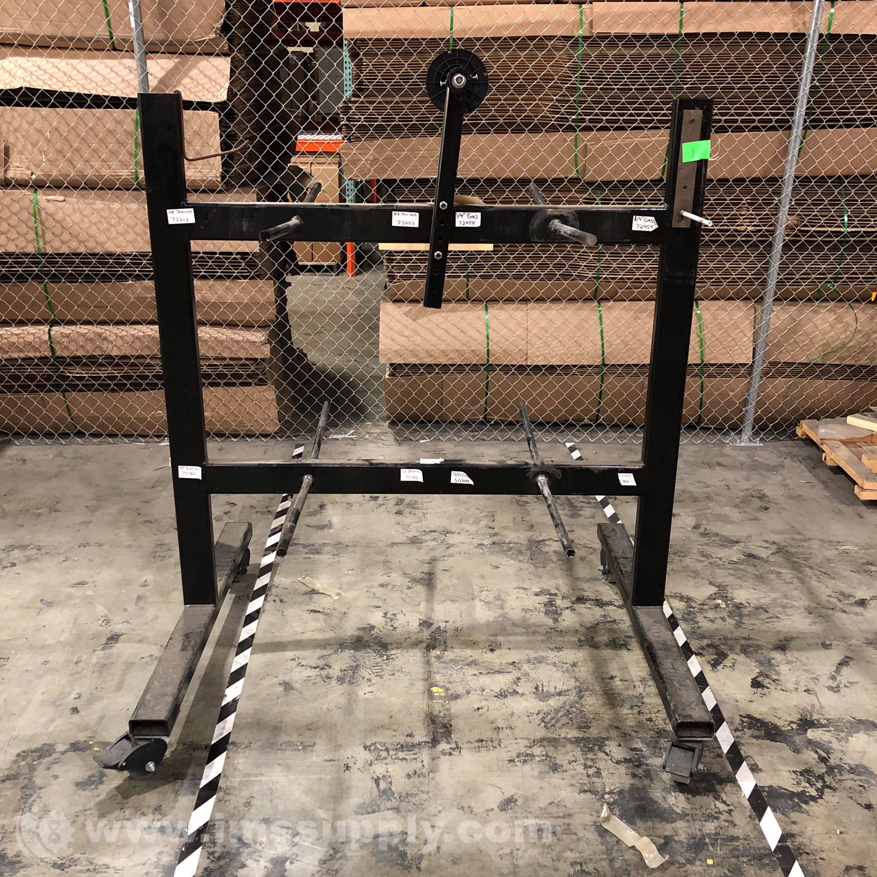 2 Tier Rolling Hanging Stand, 8 Bars, 1 Spool Holder - IMS Supply