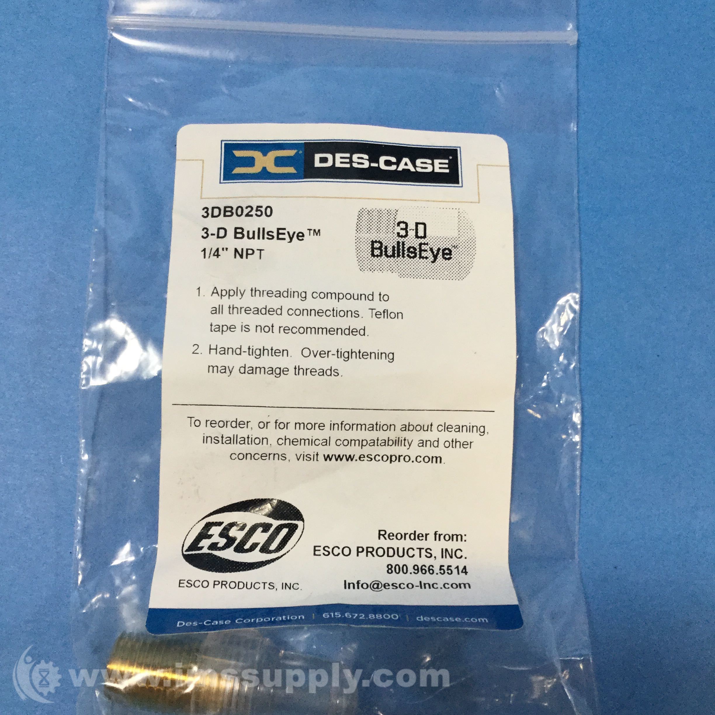 DesCase 3DB0250 3D BullsEye 1/4 NPT Visual Oil Analysis IMS Supply