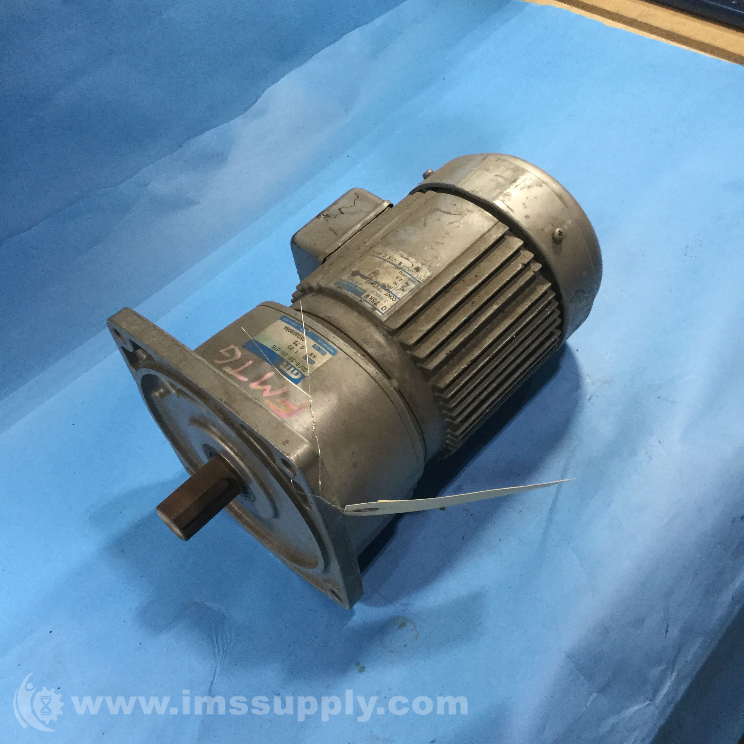 Nissei G3FB2820075 Geared Motor, 0.75kW, 3 Phase, 4Poles, 60Hz IMS