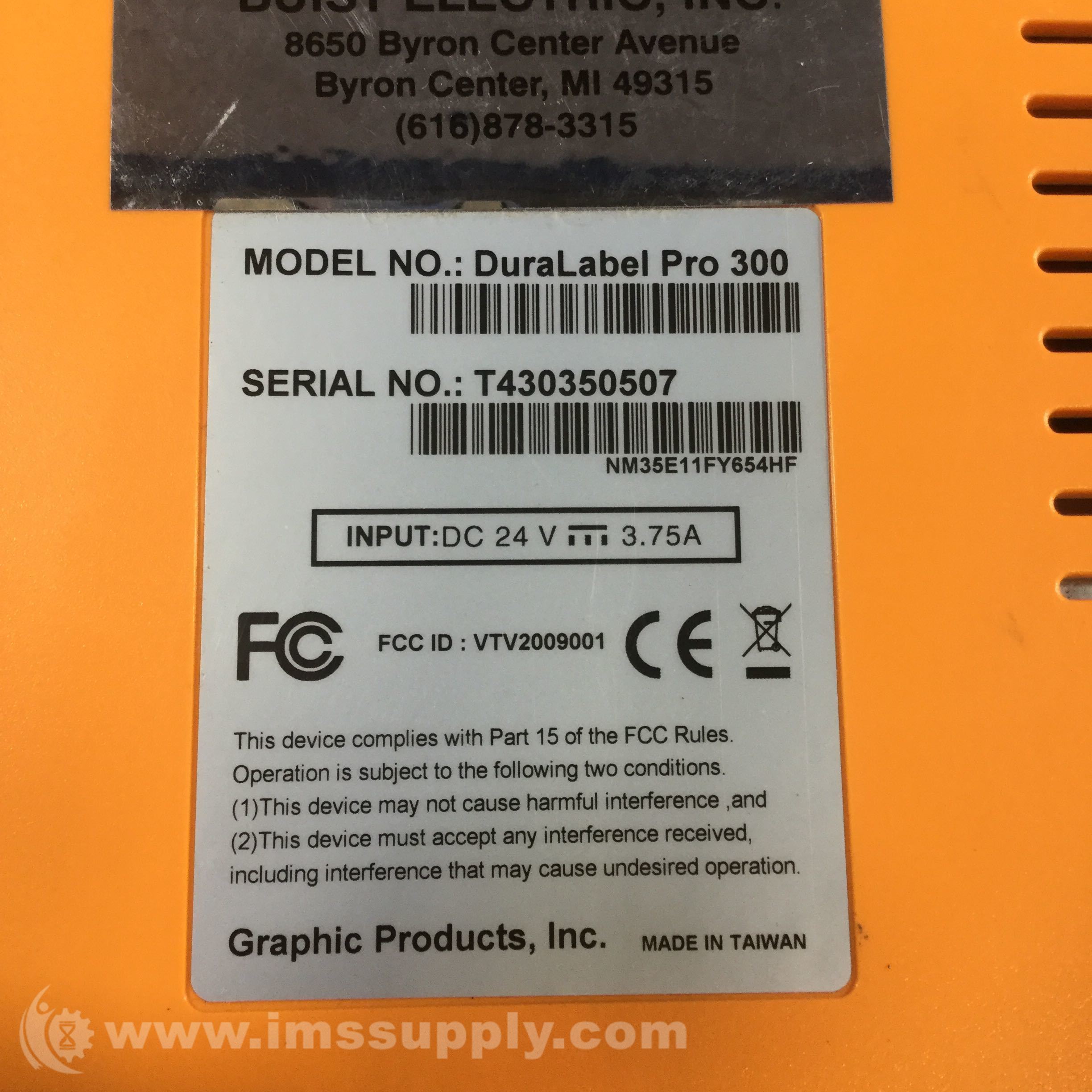 Graphic Products DuraLabel Pro 300 Thermal Label Printer IMS Supply