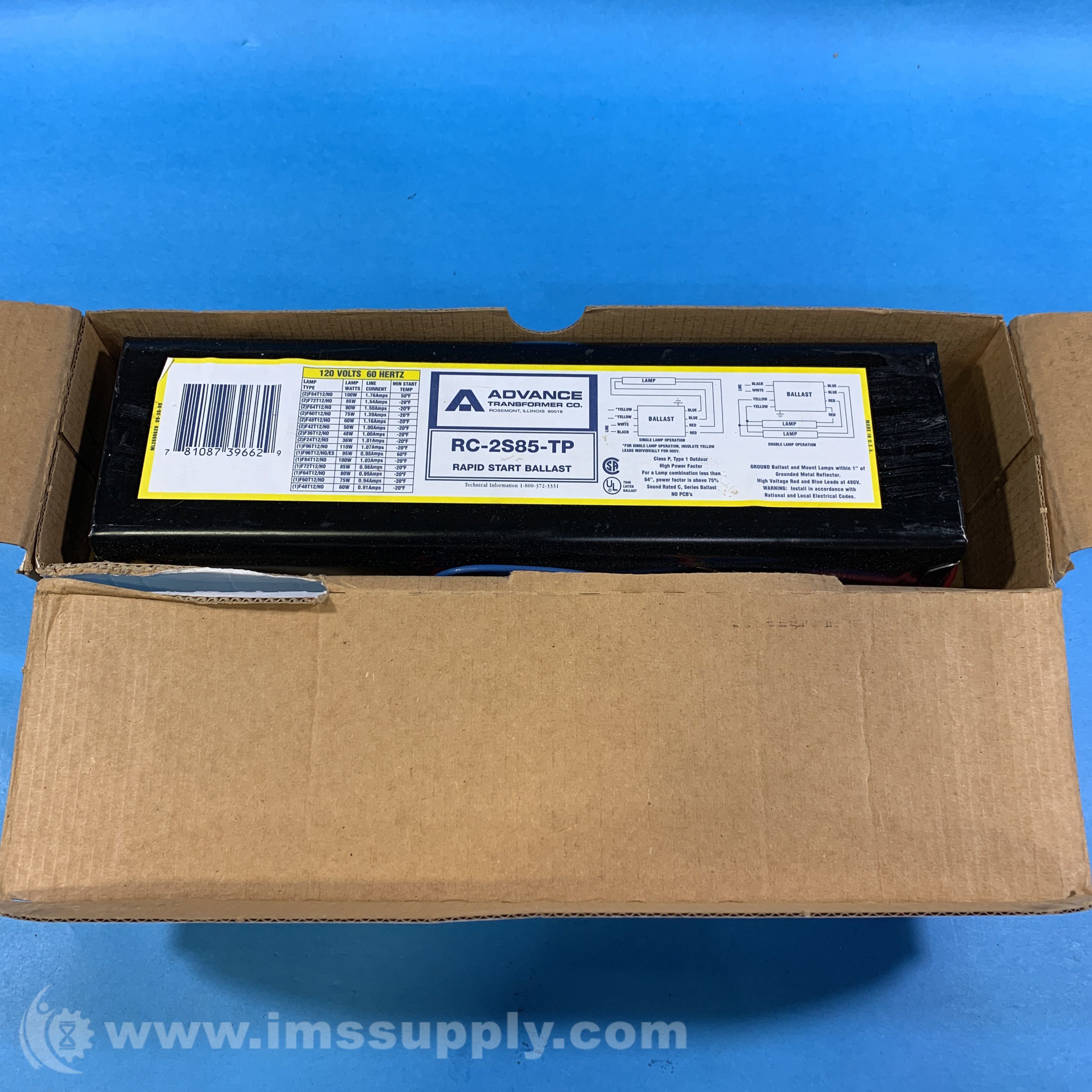Advance Ballast RC2S85TP Ballast IMS Supply