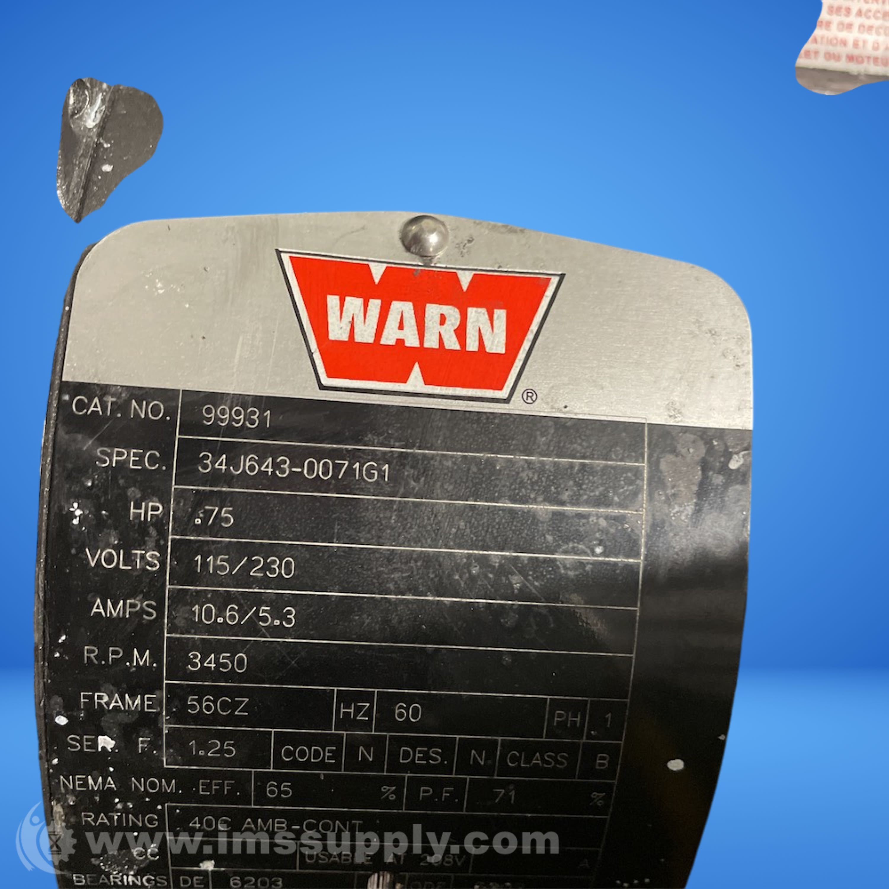 WARN 99931 Winch Motor - IMS Supply