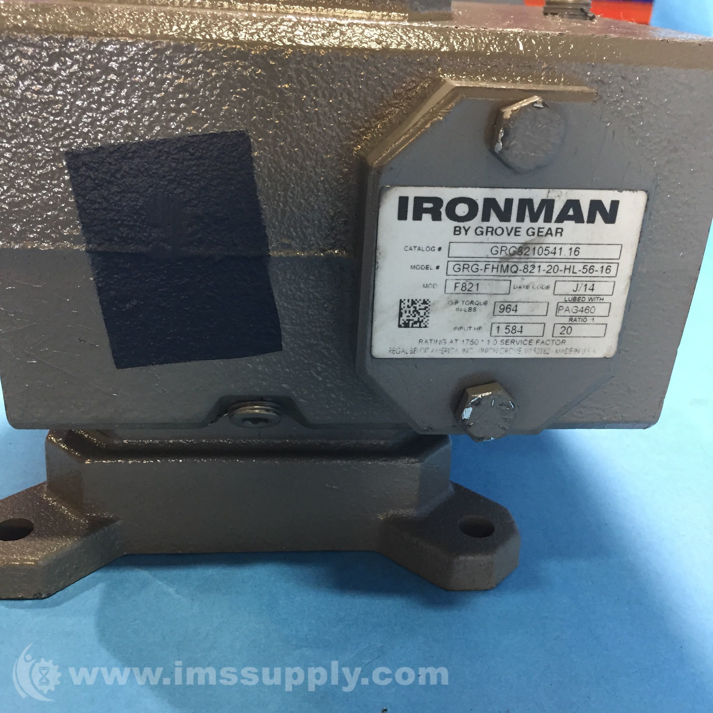 Grove Gear GRGFHMQ82120HL5616 Ironman Gear Reducer IMS Supply