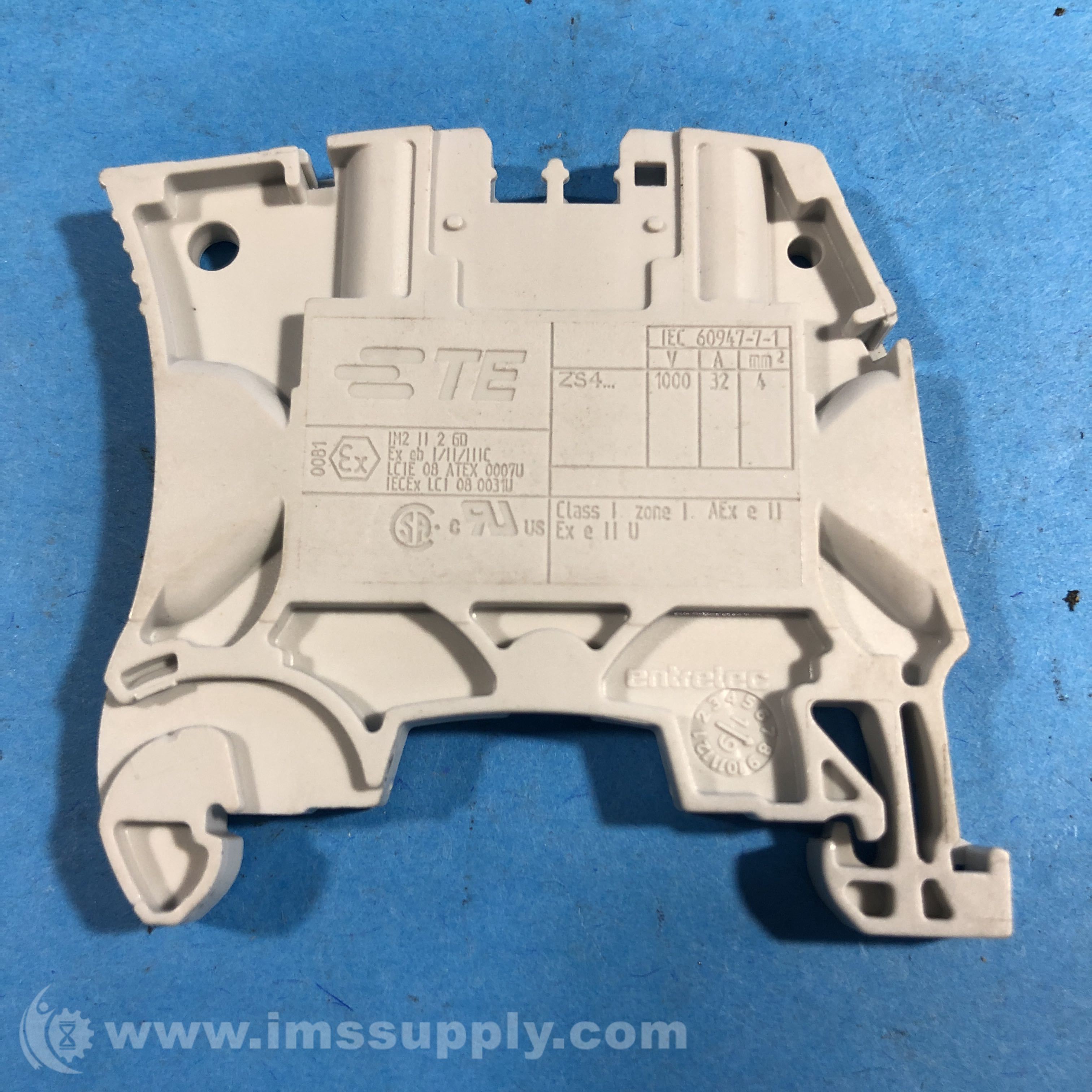 TE Connectivity ZS4 Grey DIN Rail Terminal Block IMS Supply
