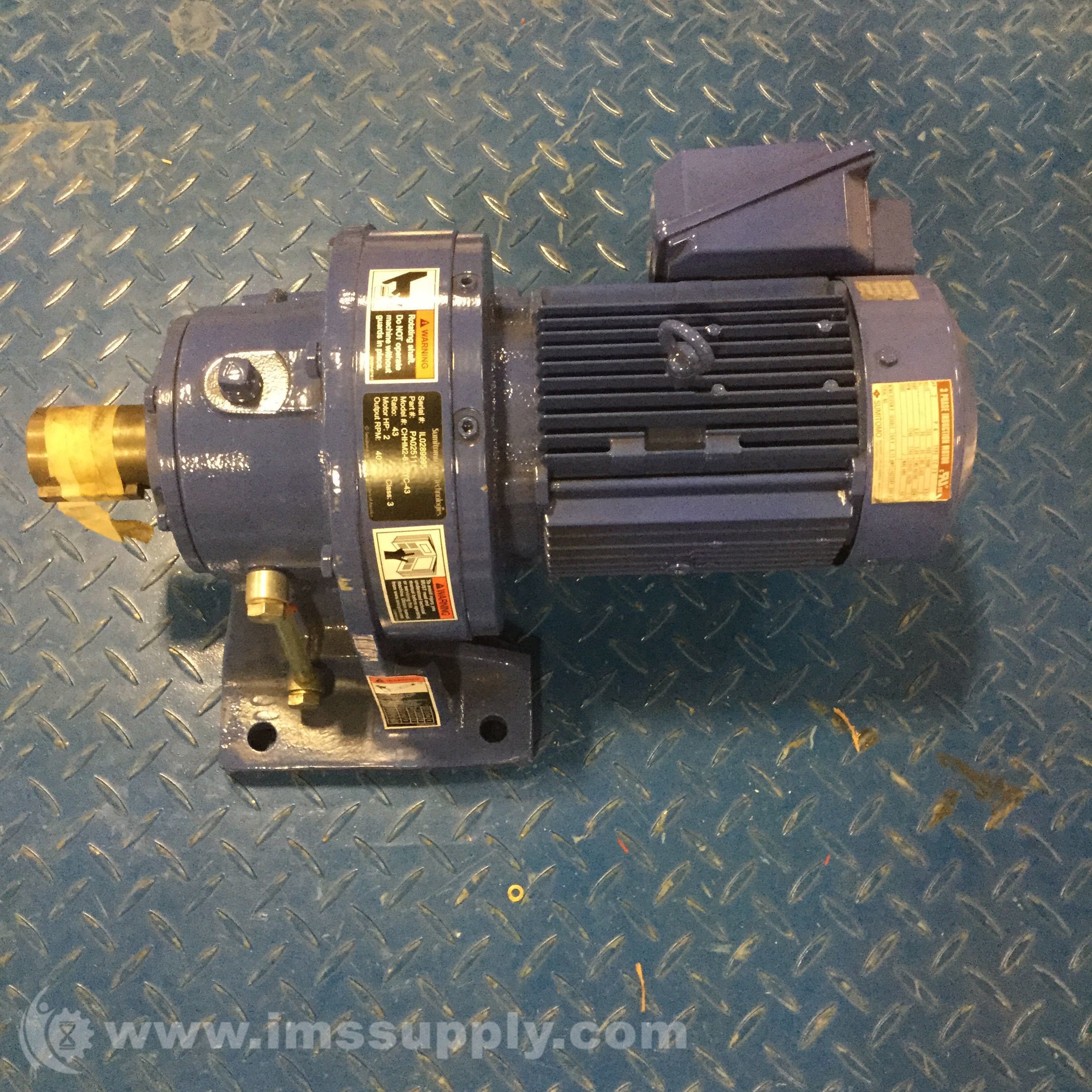 Sumitomo CHHM2-6130YC-43 SM-Cyclo 6000 Gearmotor, 2 HP - IMS