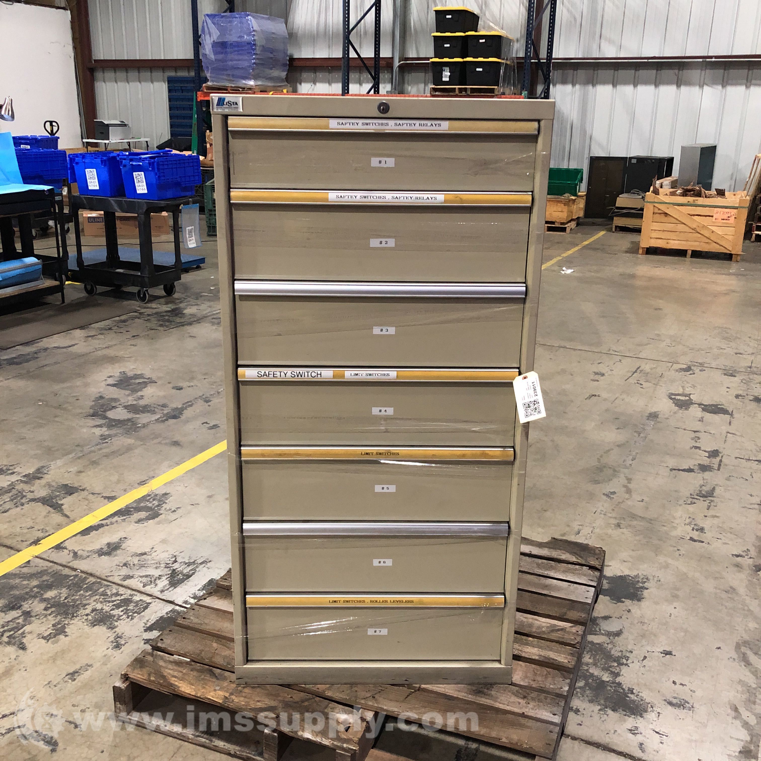 Lista 1 Row 7 Drawer Storage Cabinet Various Drawer Sizes - IMS Supply