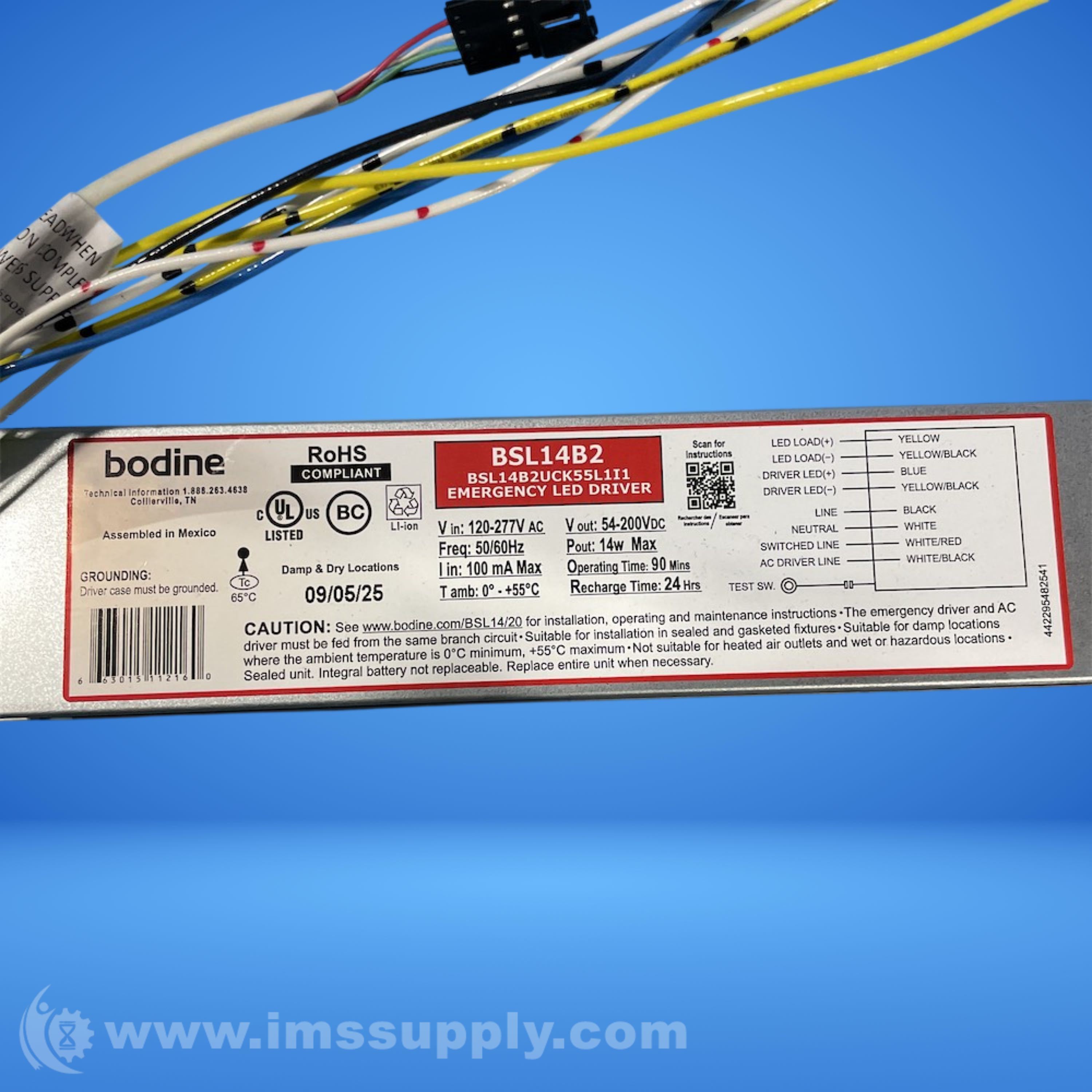 Bodine BSL14B2 Emergency LED Driver - IMS Supply