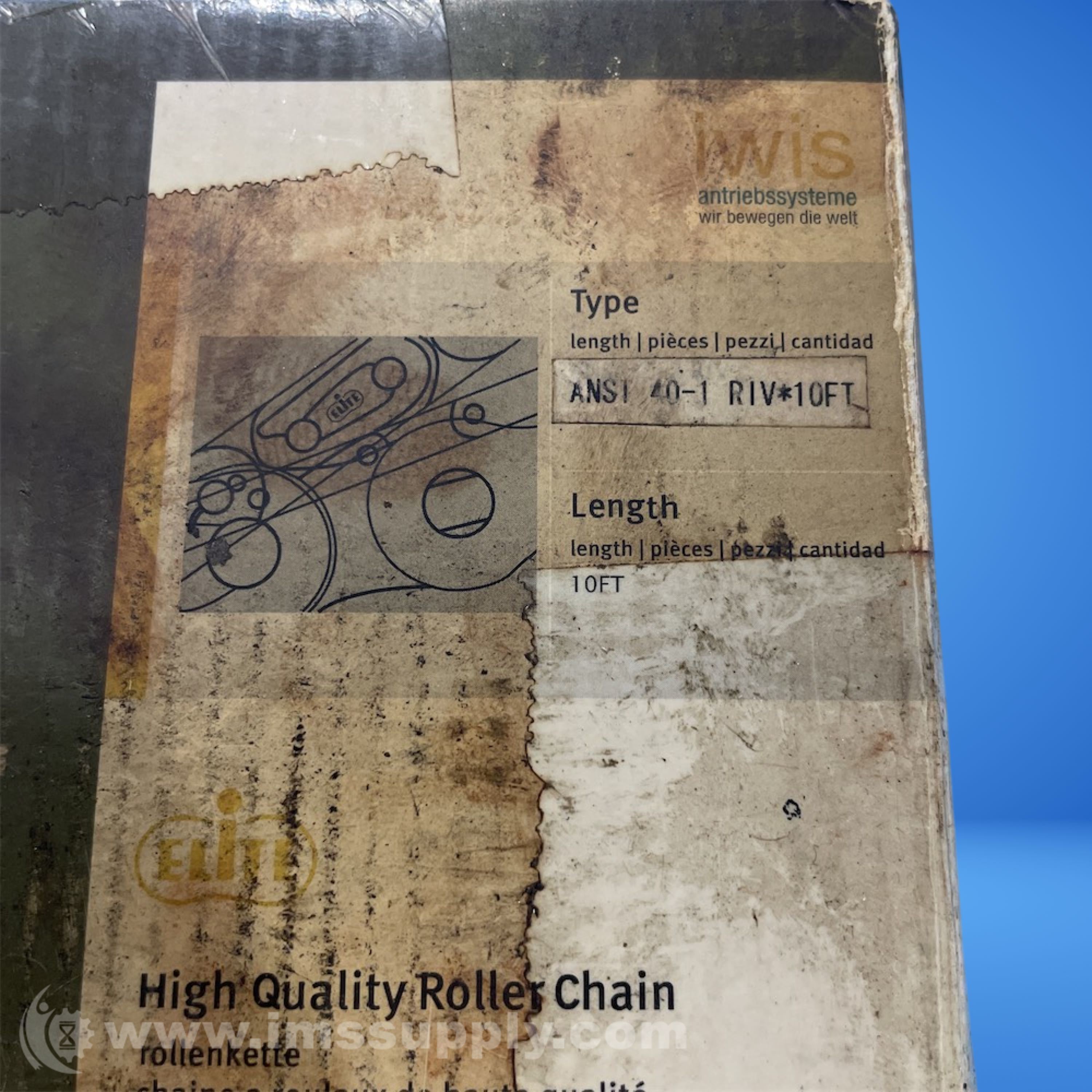 iwis ANSI 40-1 RIV*10FT Elite Roller Chain - Standard Series - IMS Supply