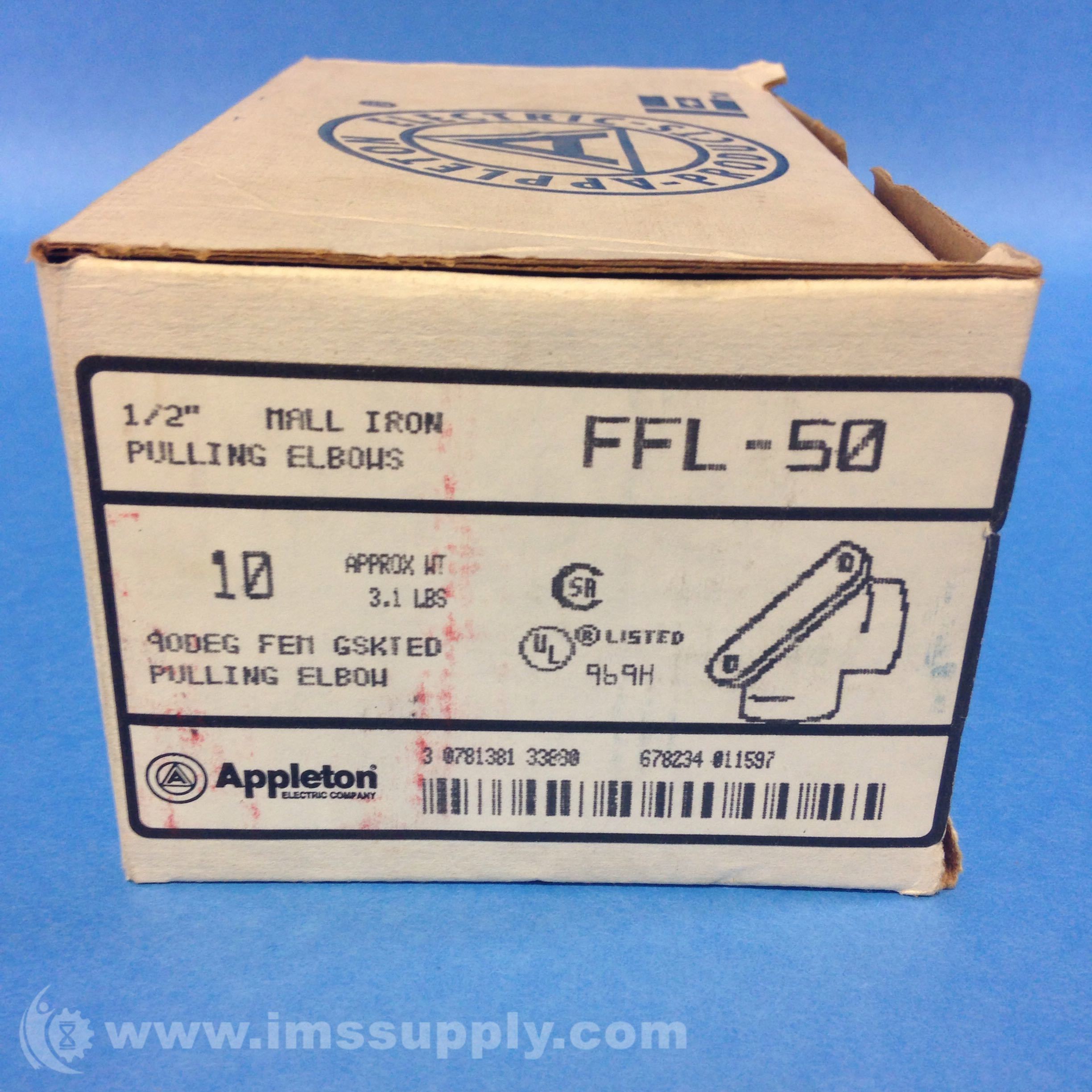 Appleton FFL-50 Pulling Elbow, Box of 10 - IMS Supply