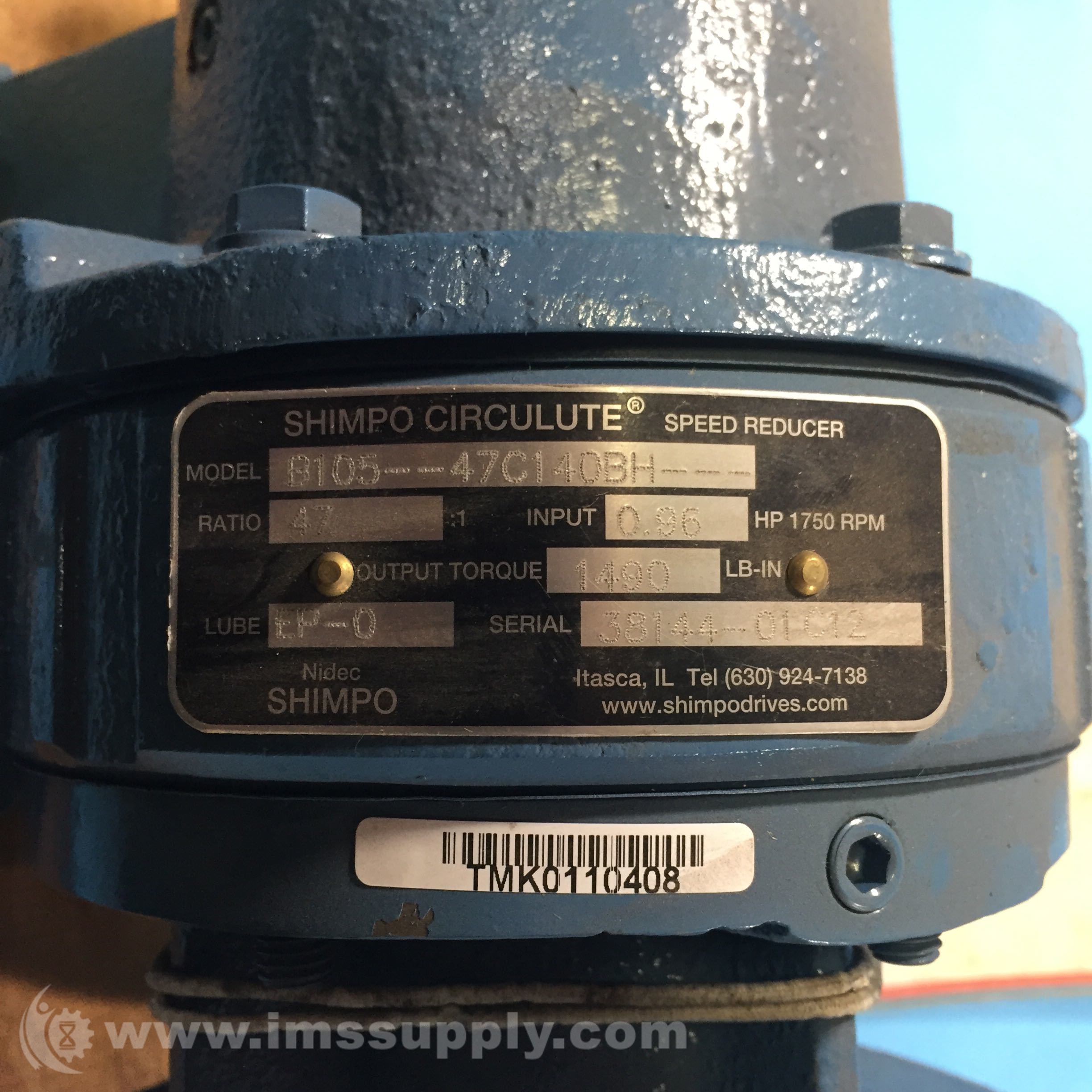 Shimpo B105--47C14OBH--- Speed Reducer 47:1 Ratio 1750 RPM - IMS Supply