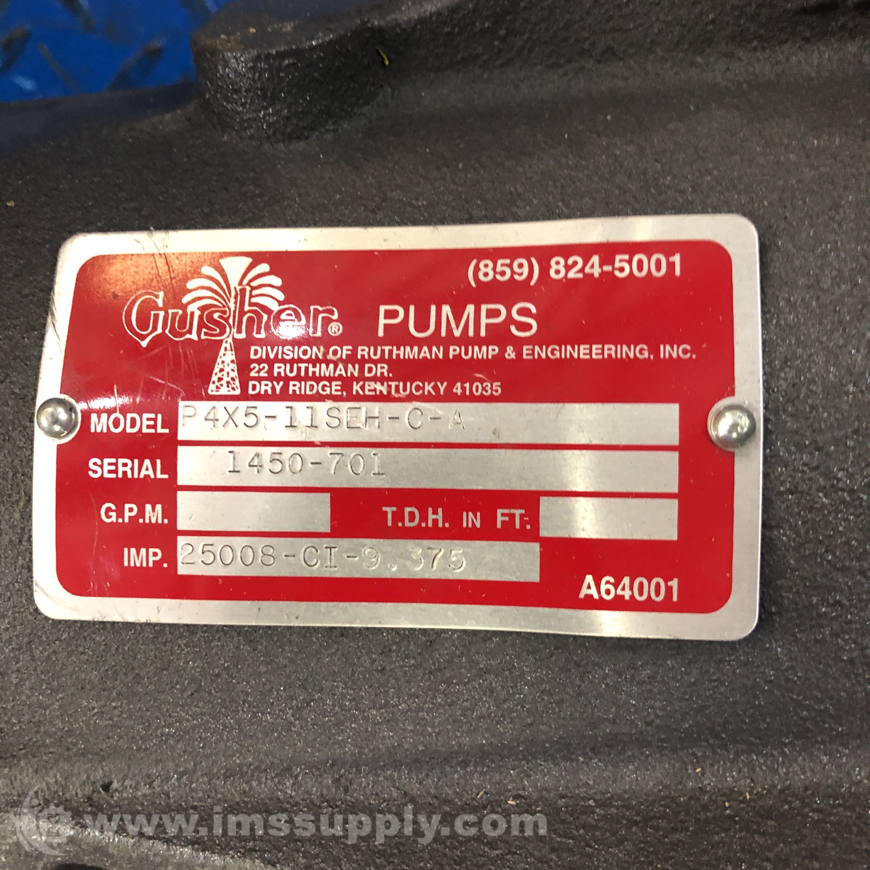 Gusher Pumps P4X511SEHCA Stainless Steel Horizontal Pump IMS Supply