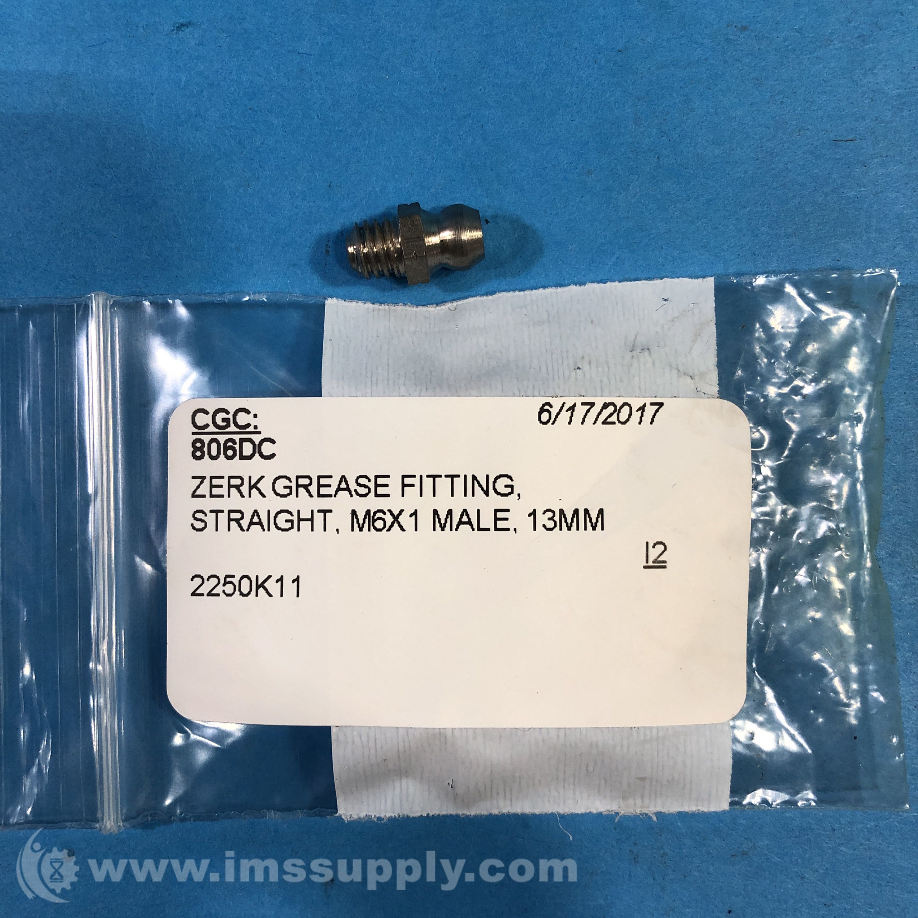 McMasterCarr 2250K11 Zerk Grease Fitting, Straight IMS Supply