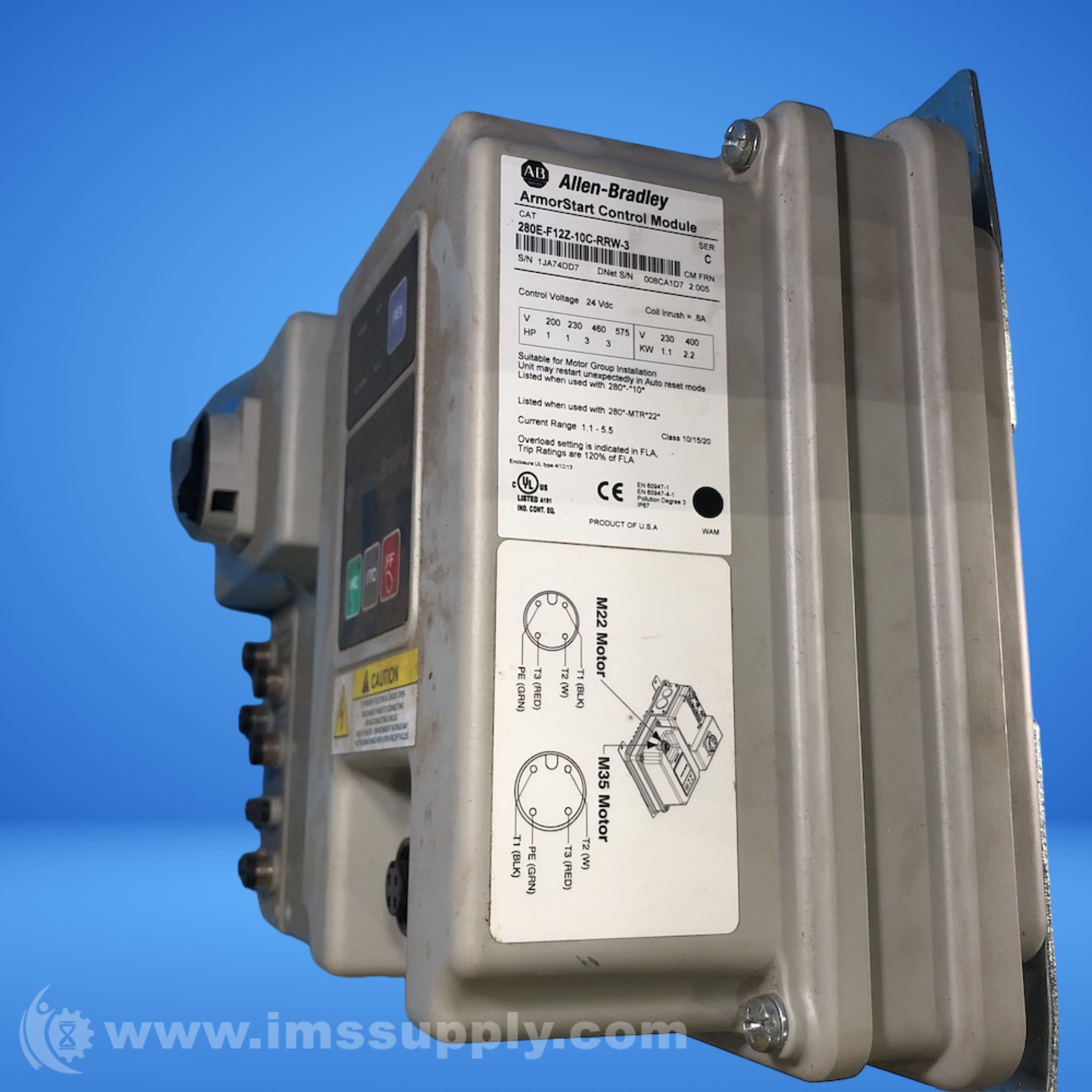 Allen Bradley 280E-F12Z-10C-RRW-3 ArmorStart Motor Controller - IMS Supply
