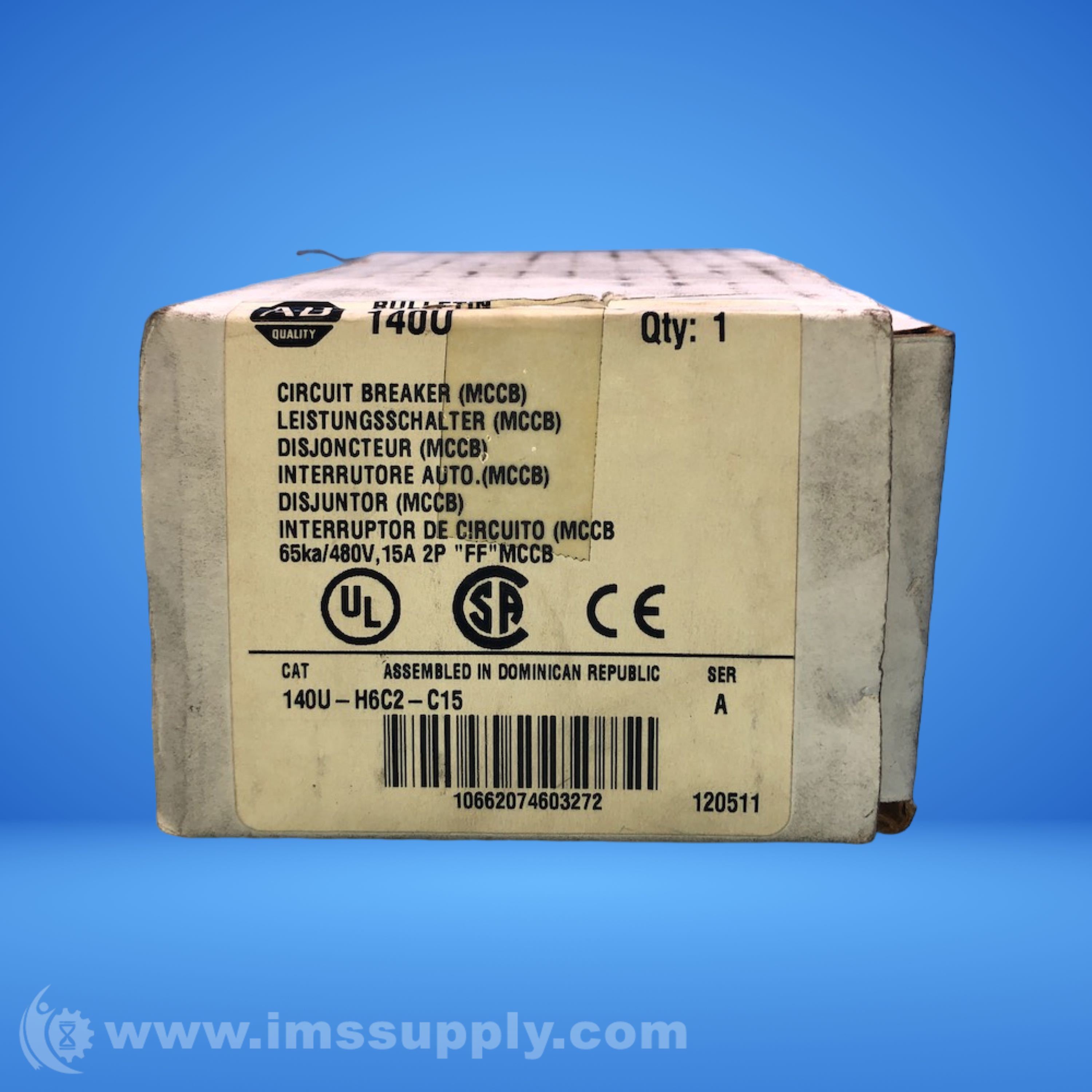 Allen Bradley 140U-H6C2-C15 Series A Circuit Breaker - IMS Supply