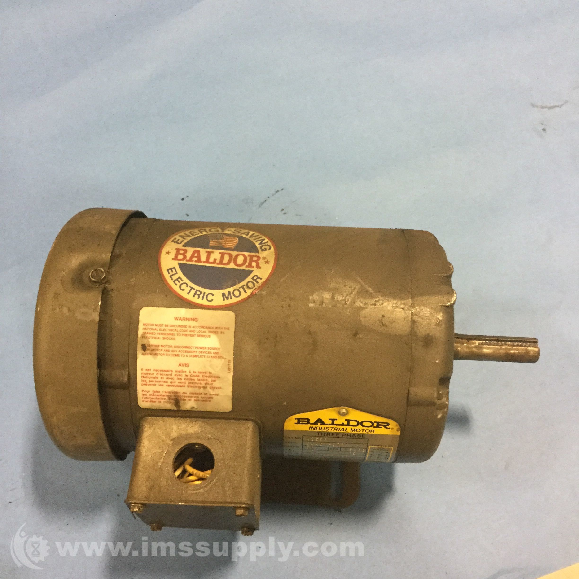 Baldor M3538 Industrial Motor .5HP 208-230/460V 3PH ...
