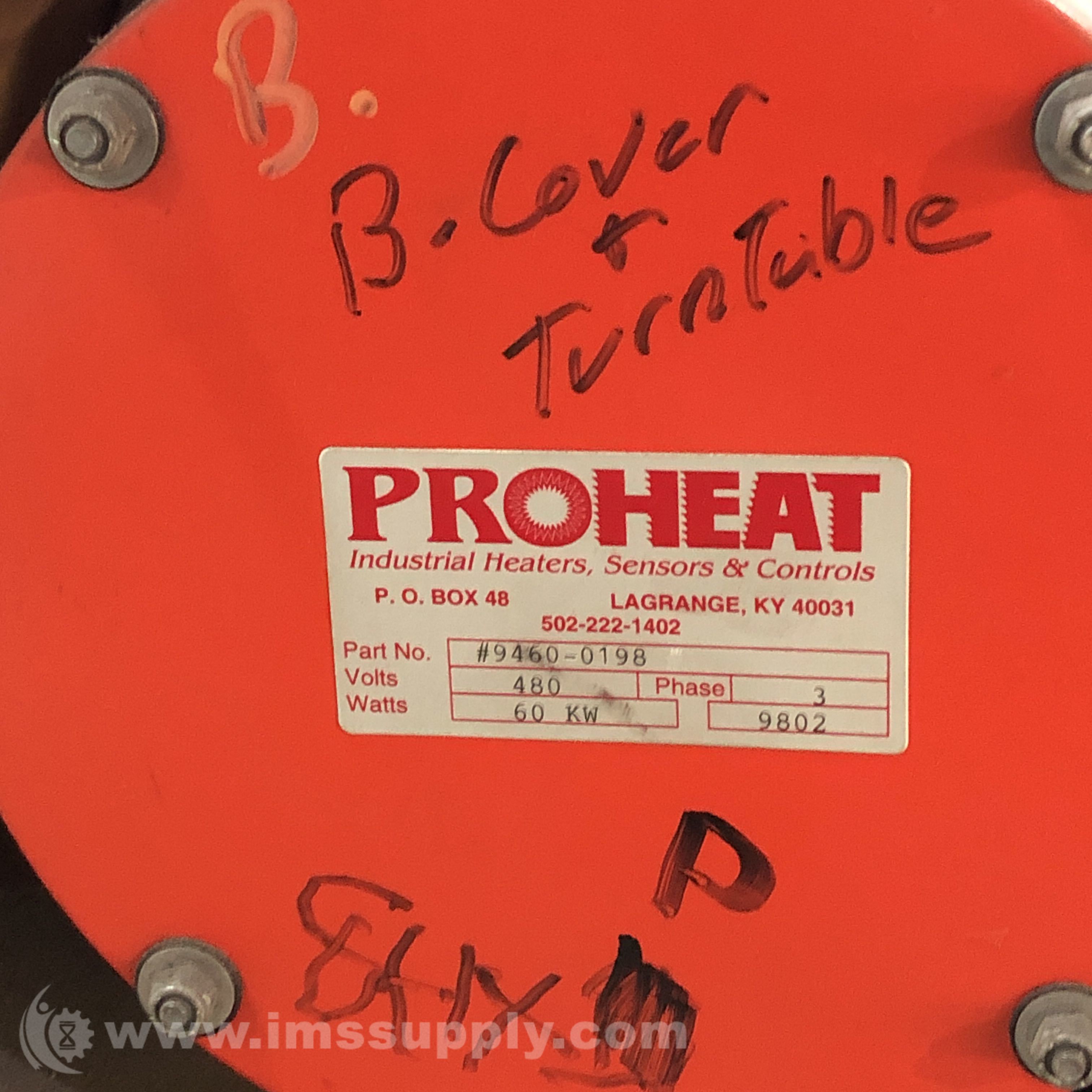 ProHeat Inc. #9460-0198 60 KW Immersion Heater - IMS Supply