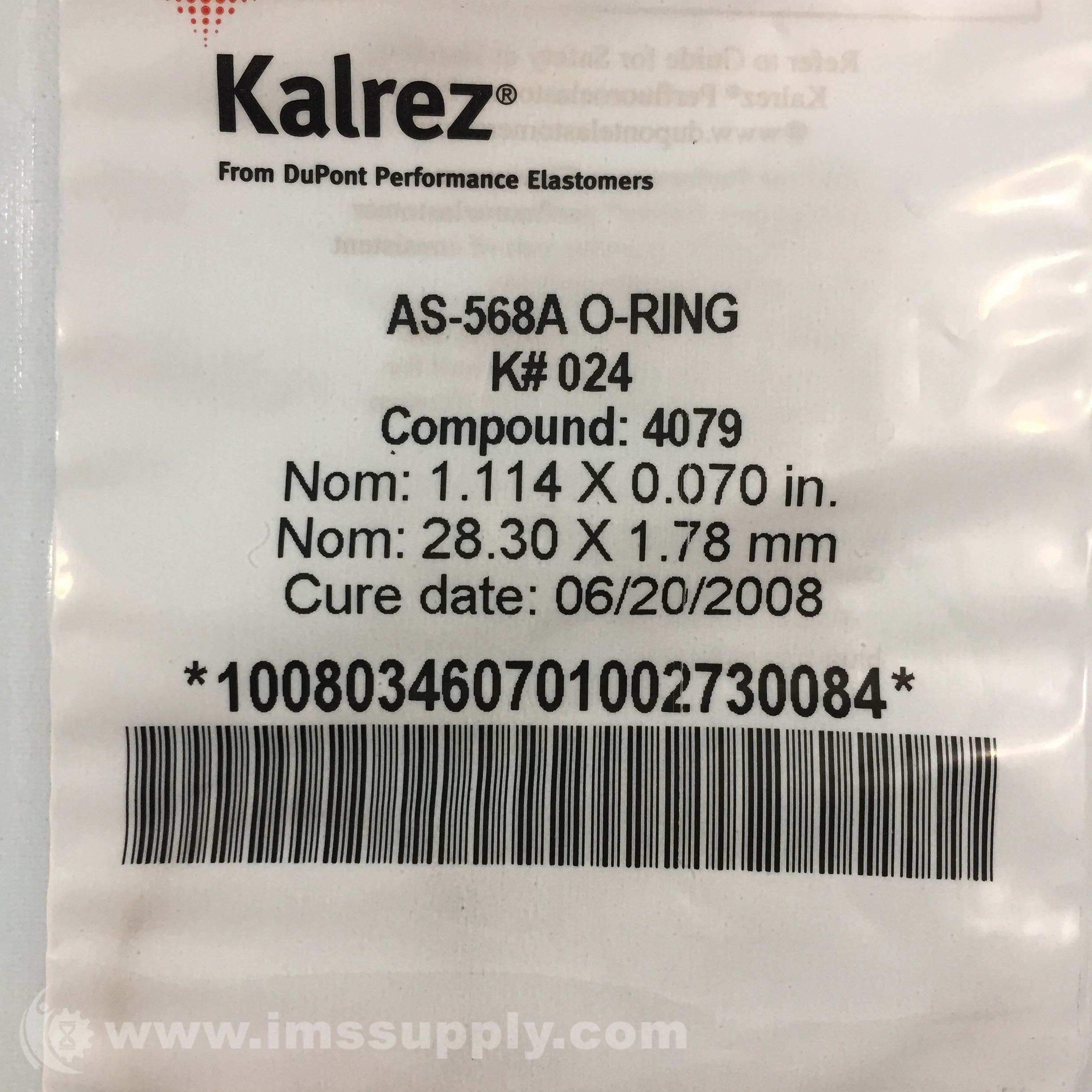 KALREZ AS-568A O-Ring K#214 Compound 24.99 x 3.53 mm 2035 1" x 1-1/4" x 1/8" 
