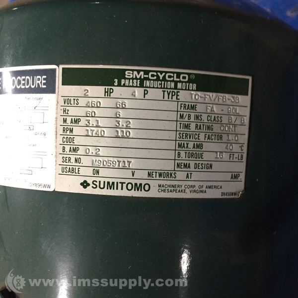 人気海外ブランドアイテム｜ファッション通販 Sumitomo CHHMS-4185DB-Y-AV-B SM-Cyclo Gearmotor, 2HP - IMS フード・おやつ