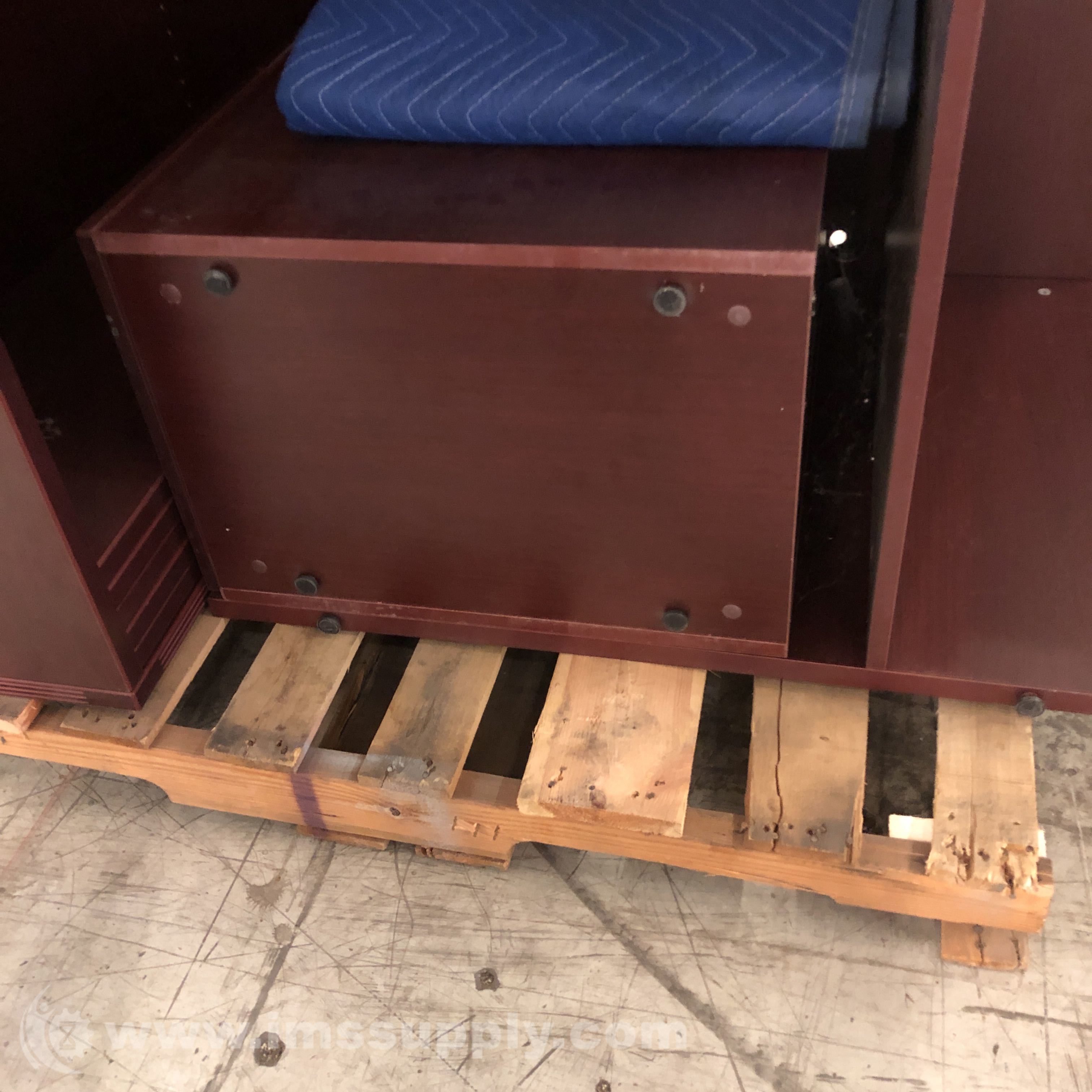 Mahogany Cubicle Office Desk w/ Drawer, 71'' X 35'' X 31'' - IMS Supply