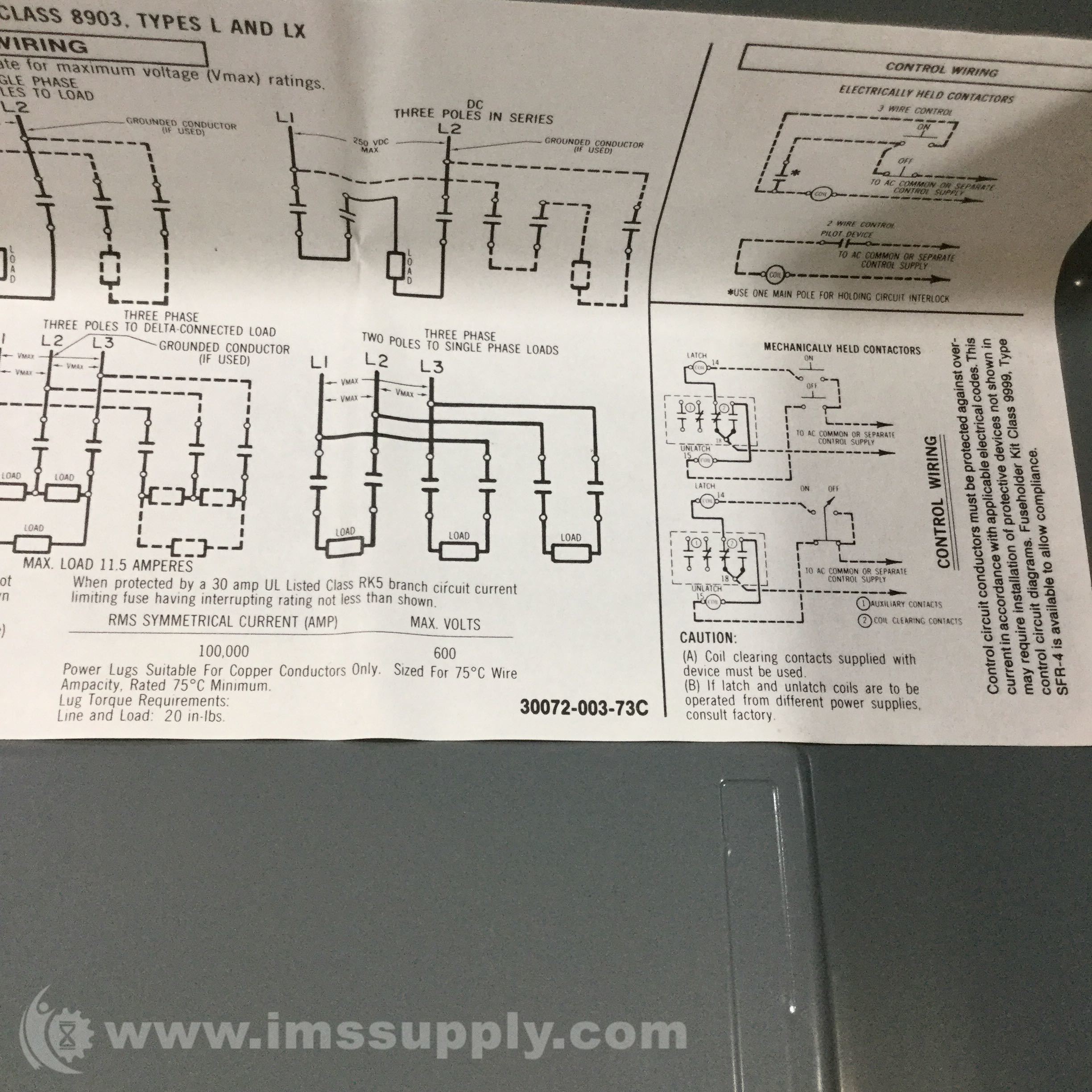 Square D 8903LXG20 Lighting Contactor - IMS Supply
