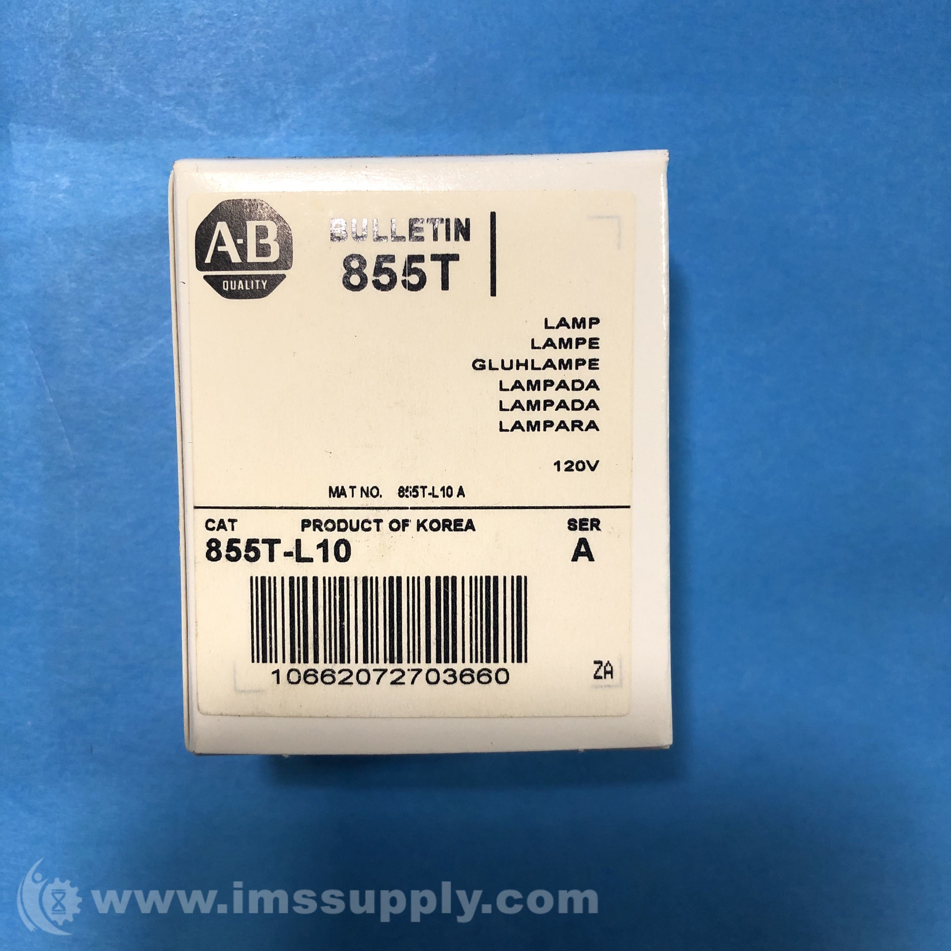 Allen Bradley 855TL10 Stack Light Lamp IMS Supply