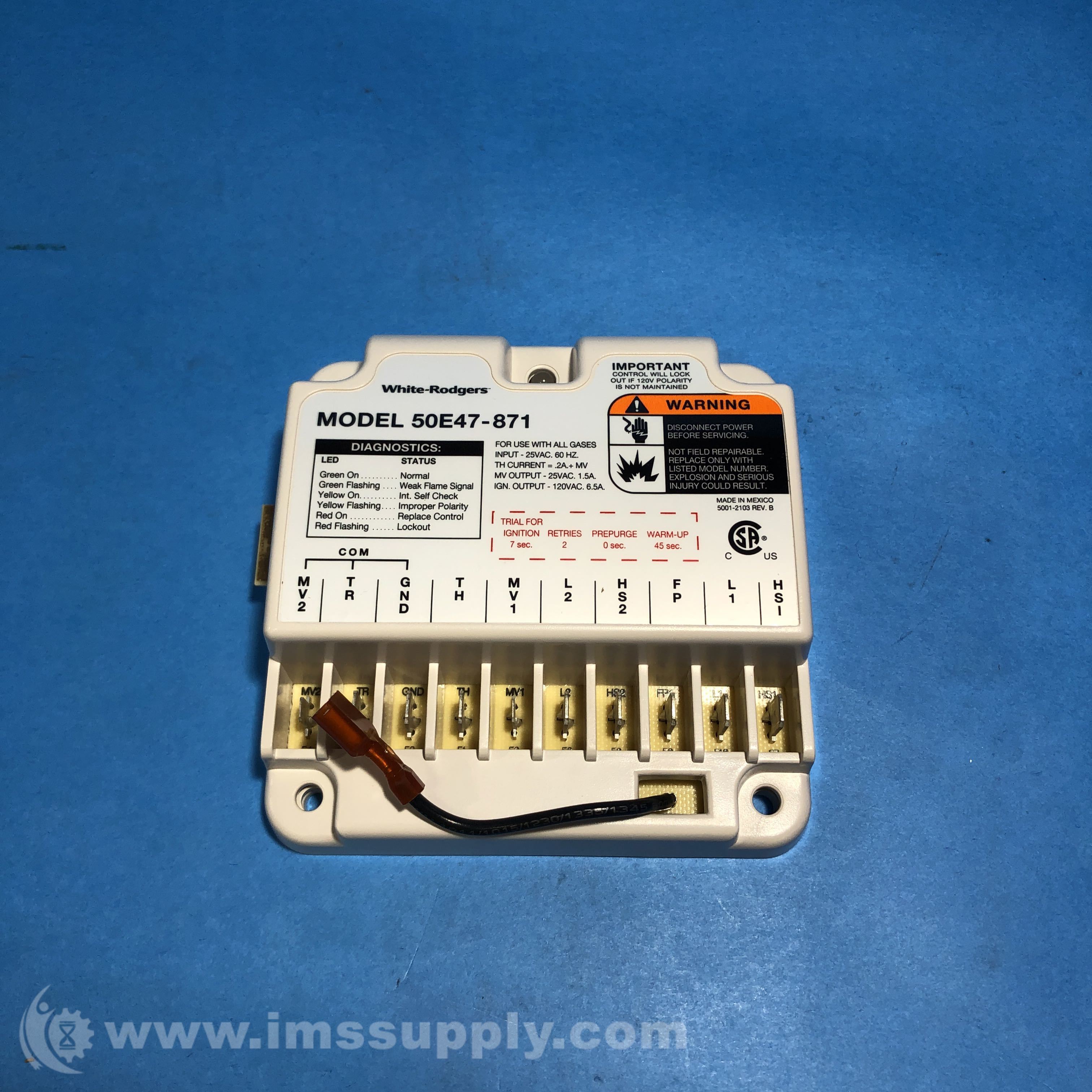 White Rodgers 50E47-871 Carbide HSI Furnace Control Module - IMS Supply