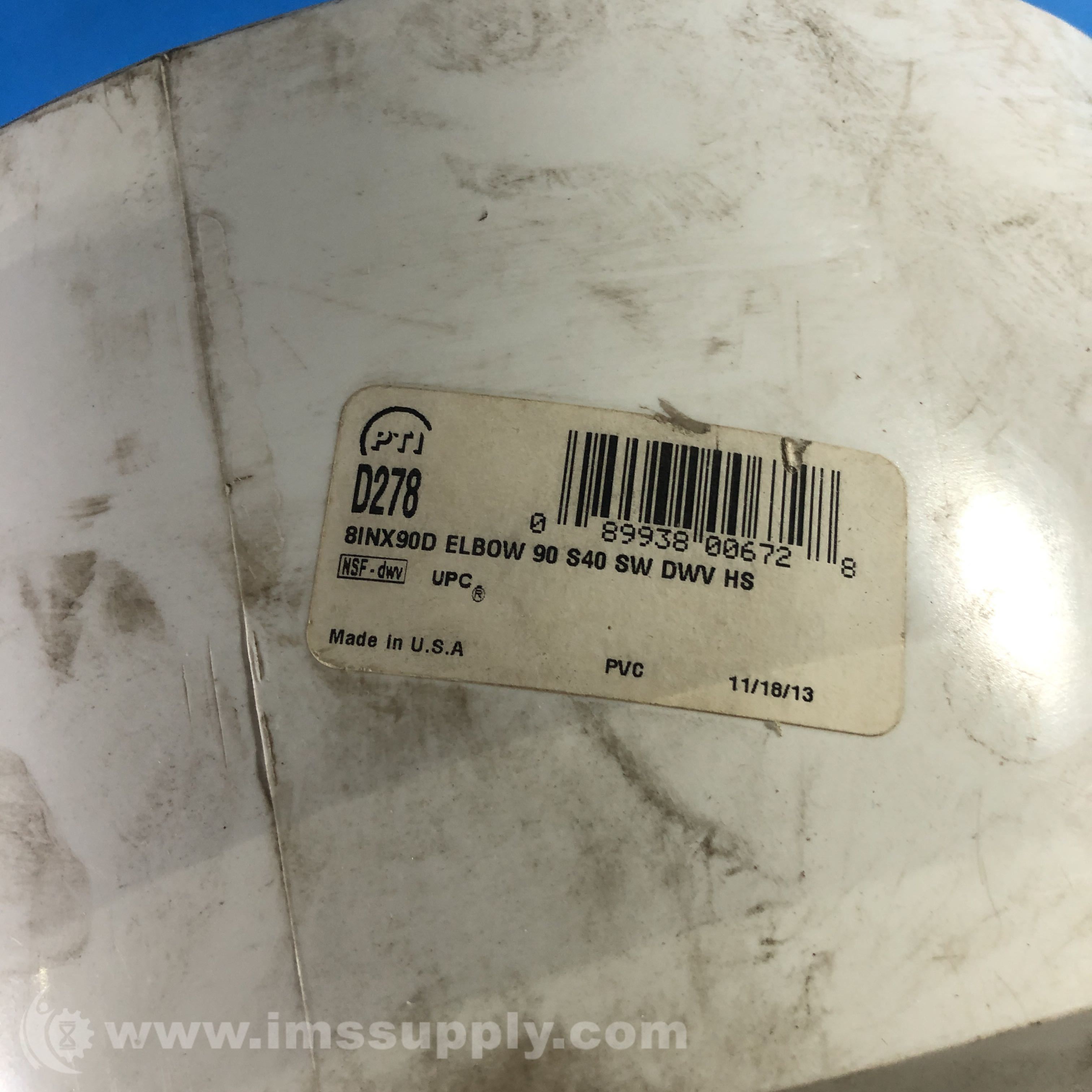 Plastic Trends, Inc D278 8 in Spigot Hub PVC DWV 90° Street Elbow IMS