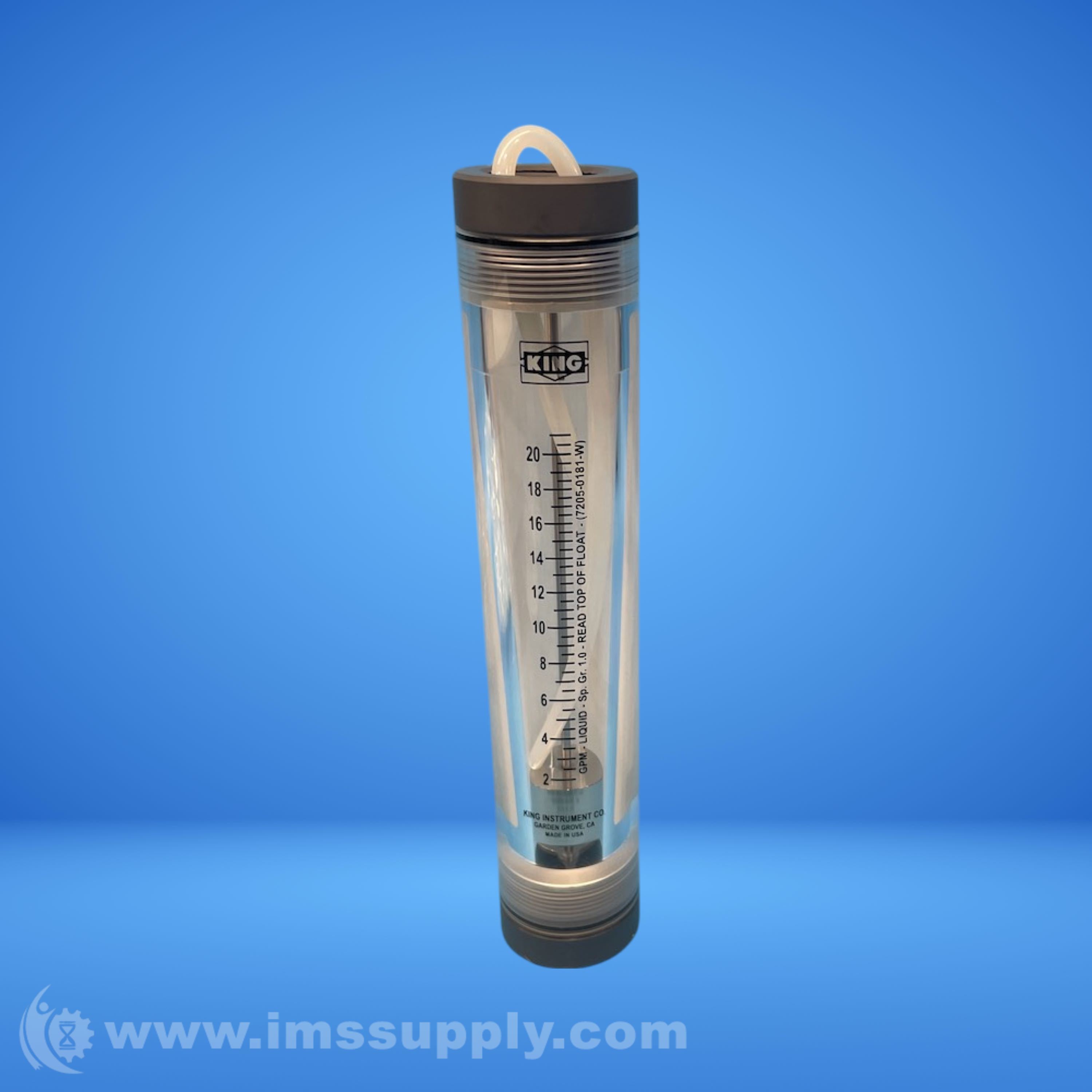 King Instrument 7205018131W Acrylic Rotameter - IMS Supply