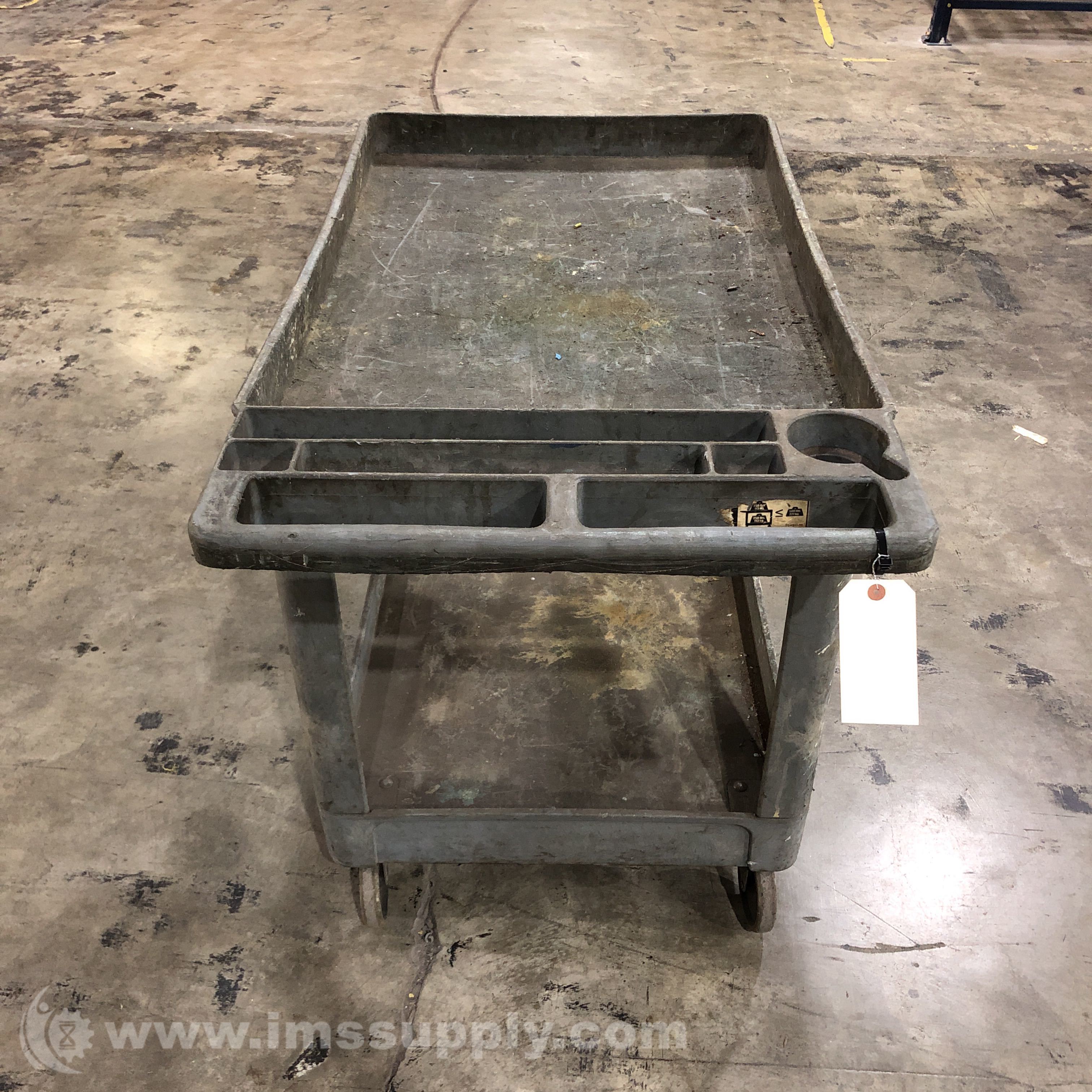 Rubbermaid 71450088 Black 2 Shelf Utility Cart IMS Supply