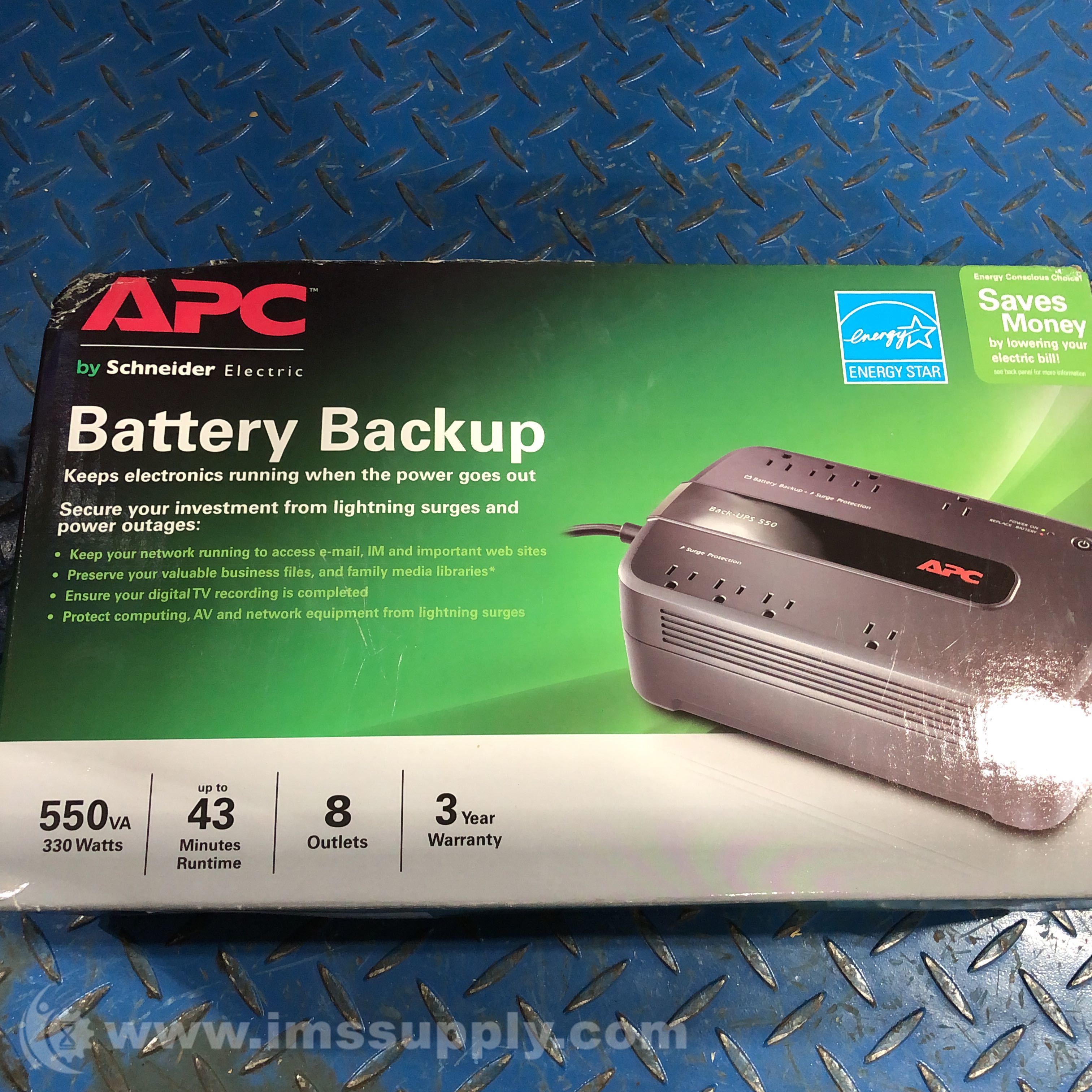 APC Back-UPS ES 550 Battery Backup BE550G 550VA/330 Watt - IMS Supply
