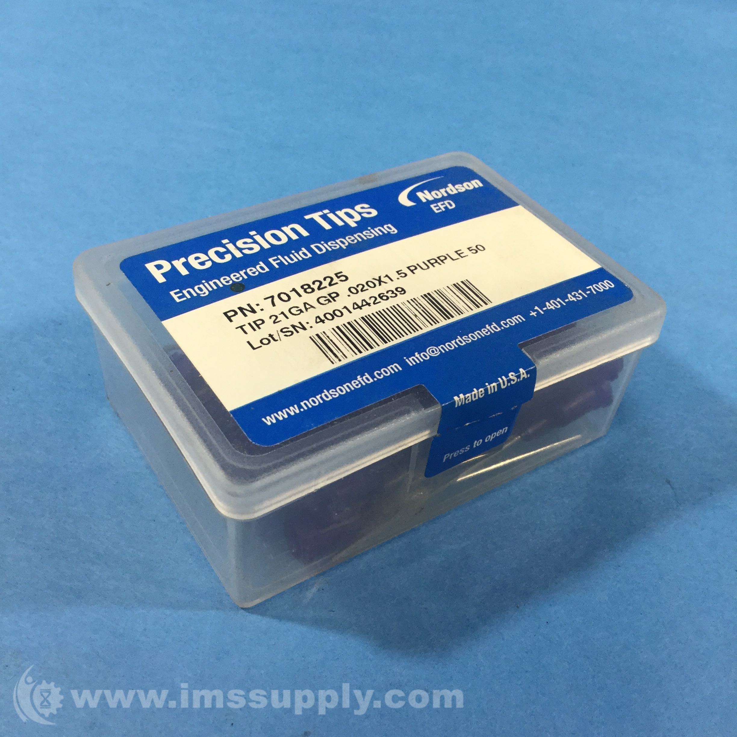 Nordson 7018225 Dispensing Needle Tips, 21 Gauge, Purple, 50 PCS IMS